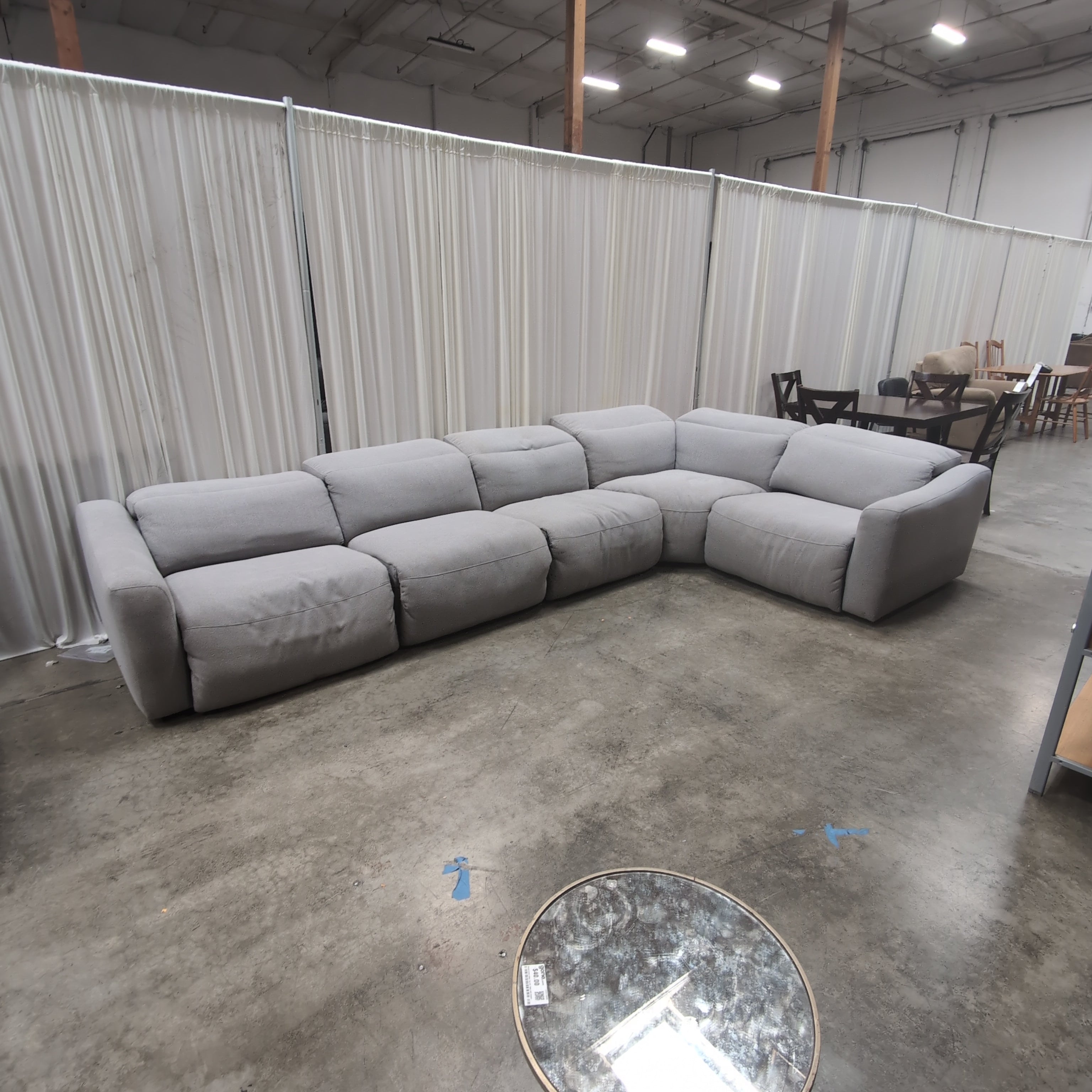 Light Gray Modular Fabric Sectional Couch