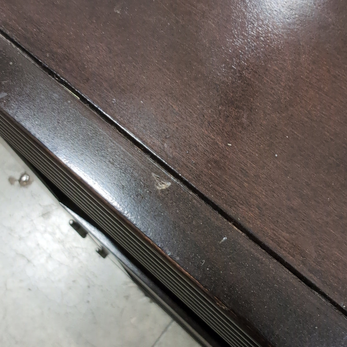 Dark Brown Wood TV Stand with Sliding Doors