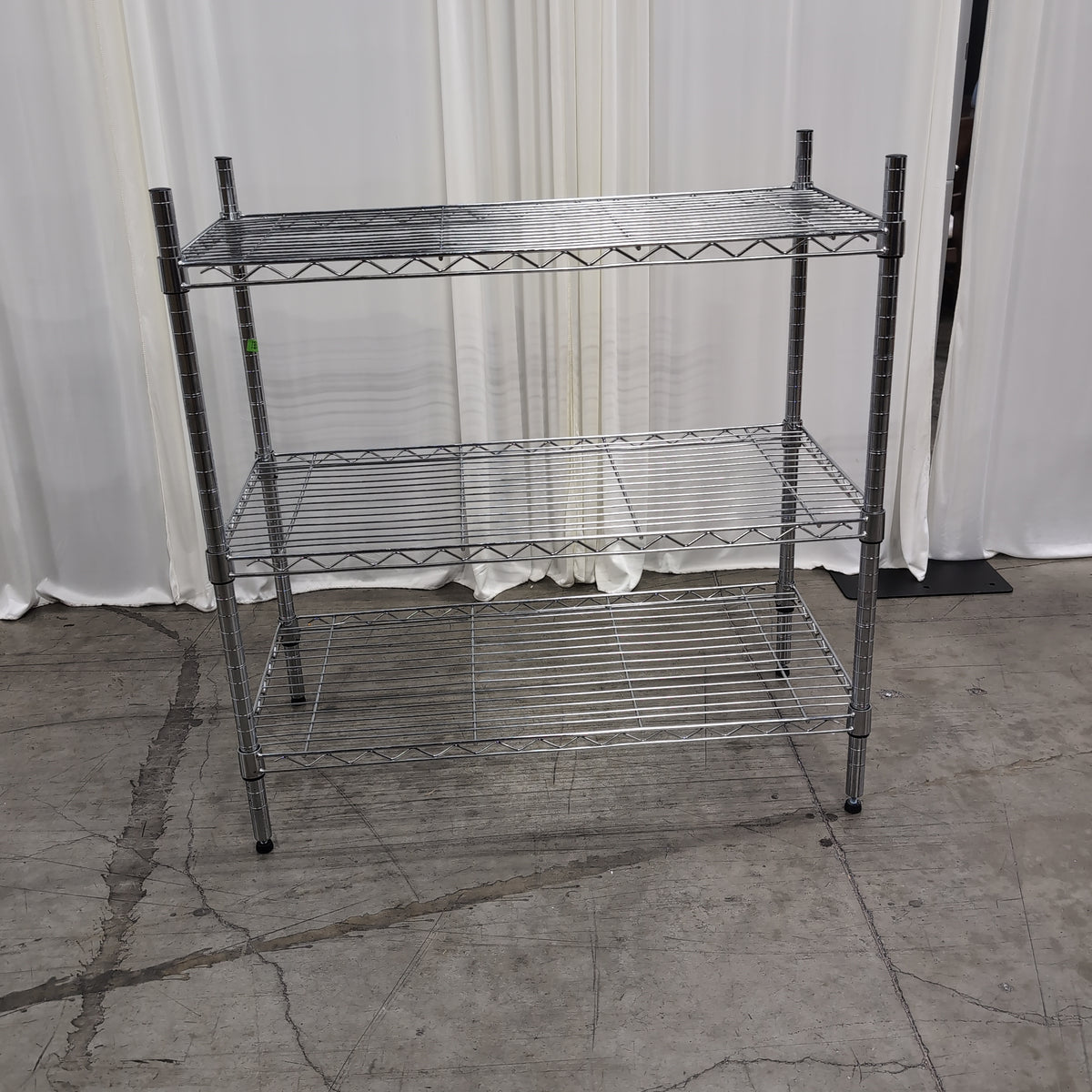Three-Tier Chrome Wire Shelving Unit