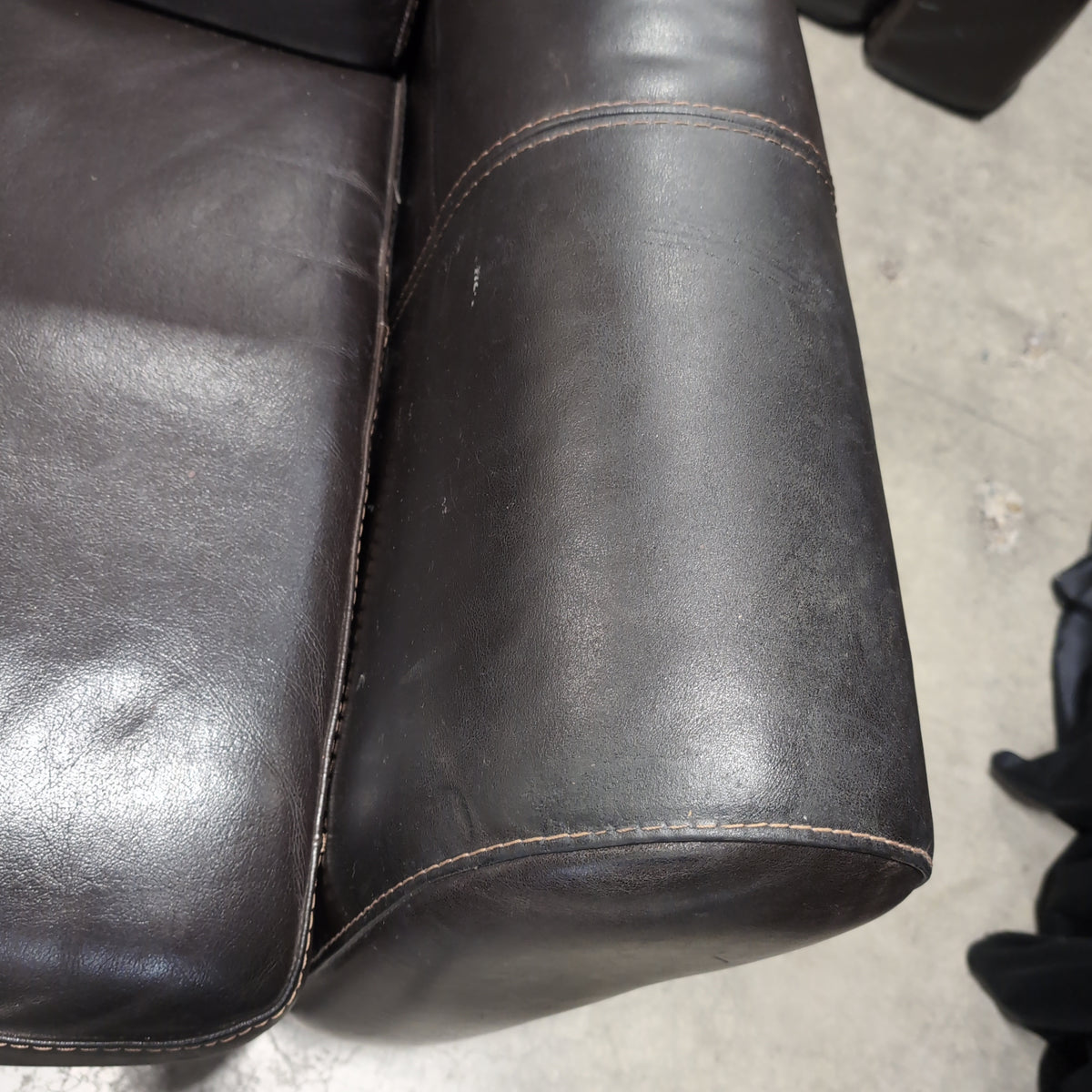 MADINE Brown Leather Club Chair with Ottoman