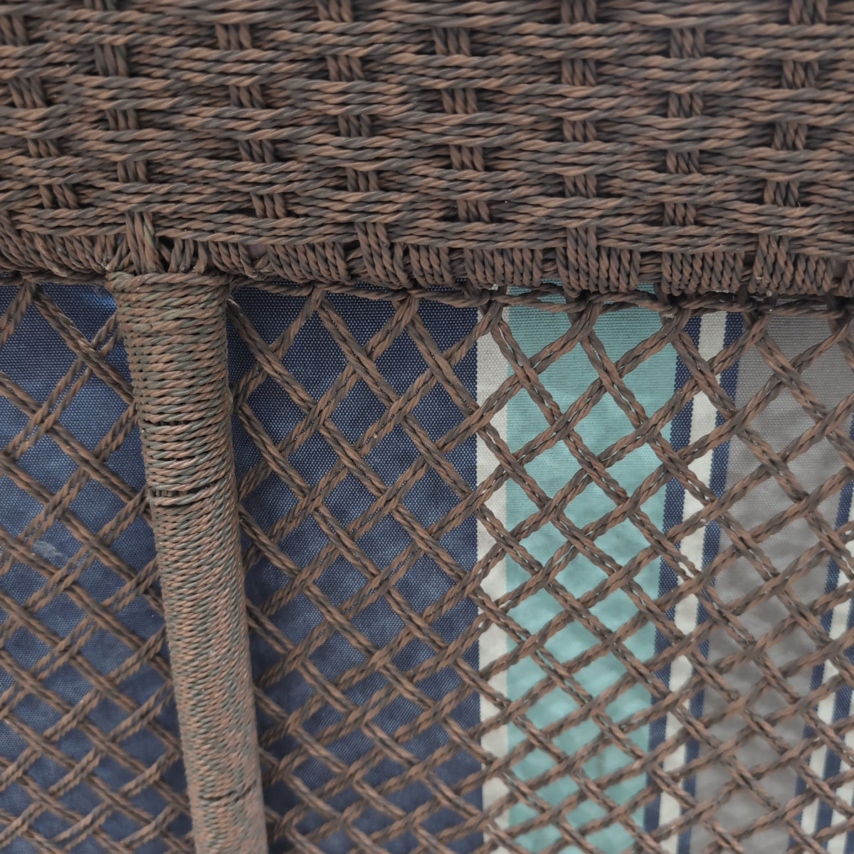 Dark brown wicker loveseat