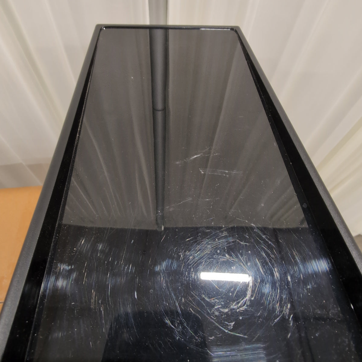 Black Desktop Computer Tower with Cables