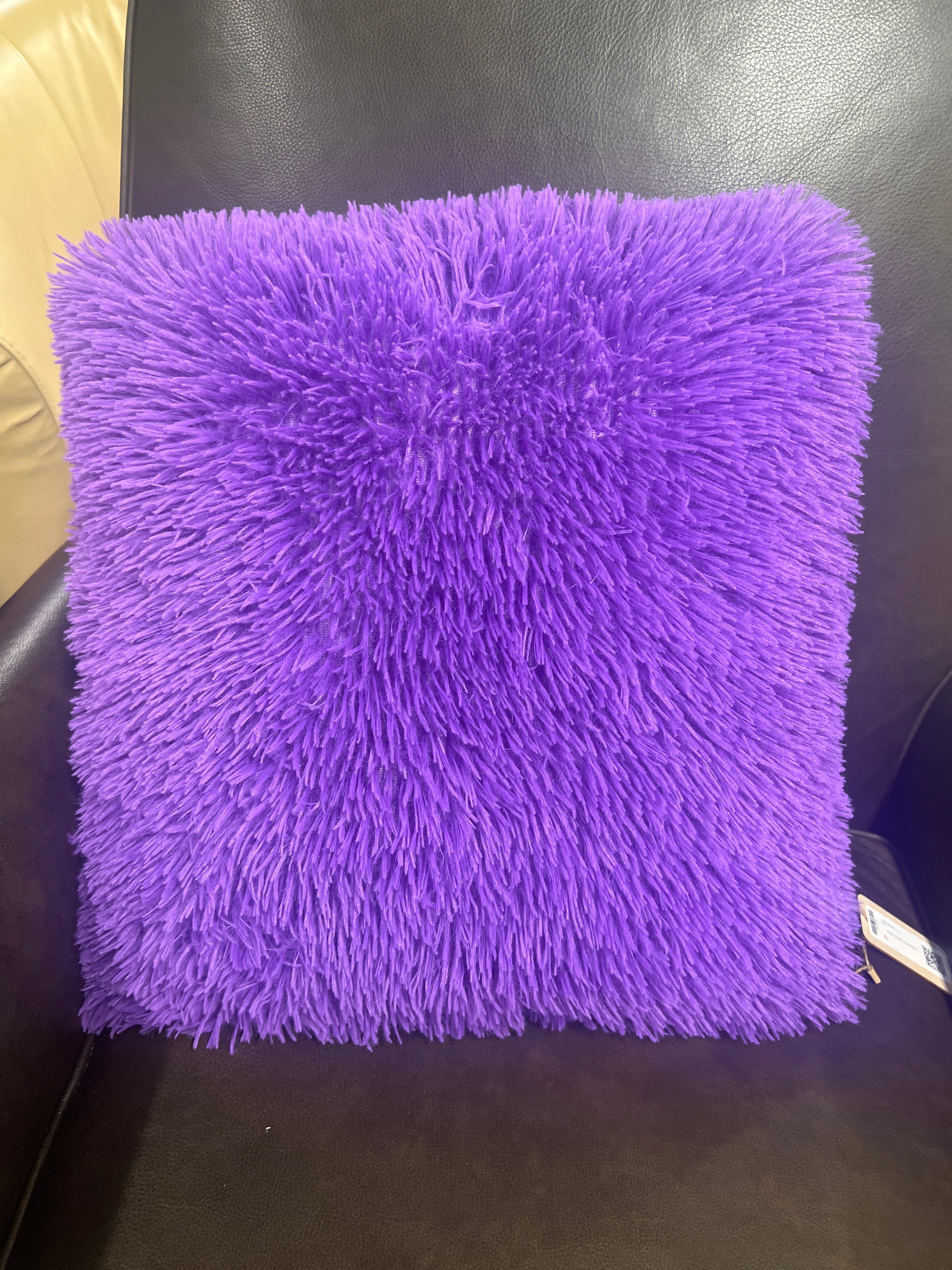 Bright Purple Shag Pillow