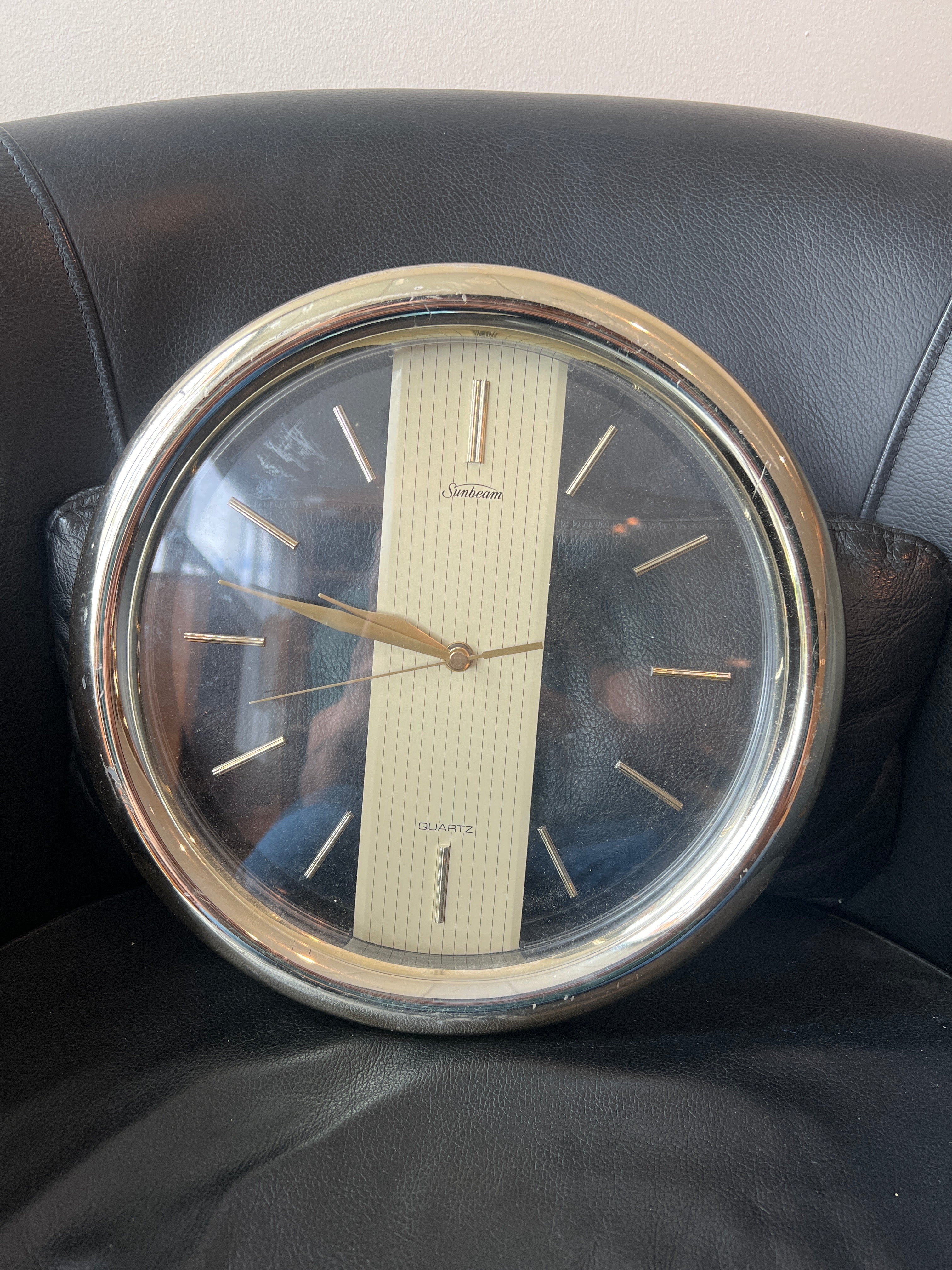 Sunbeam Vintage Style Gold-Tone Quartz Wall Clock
