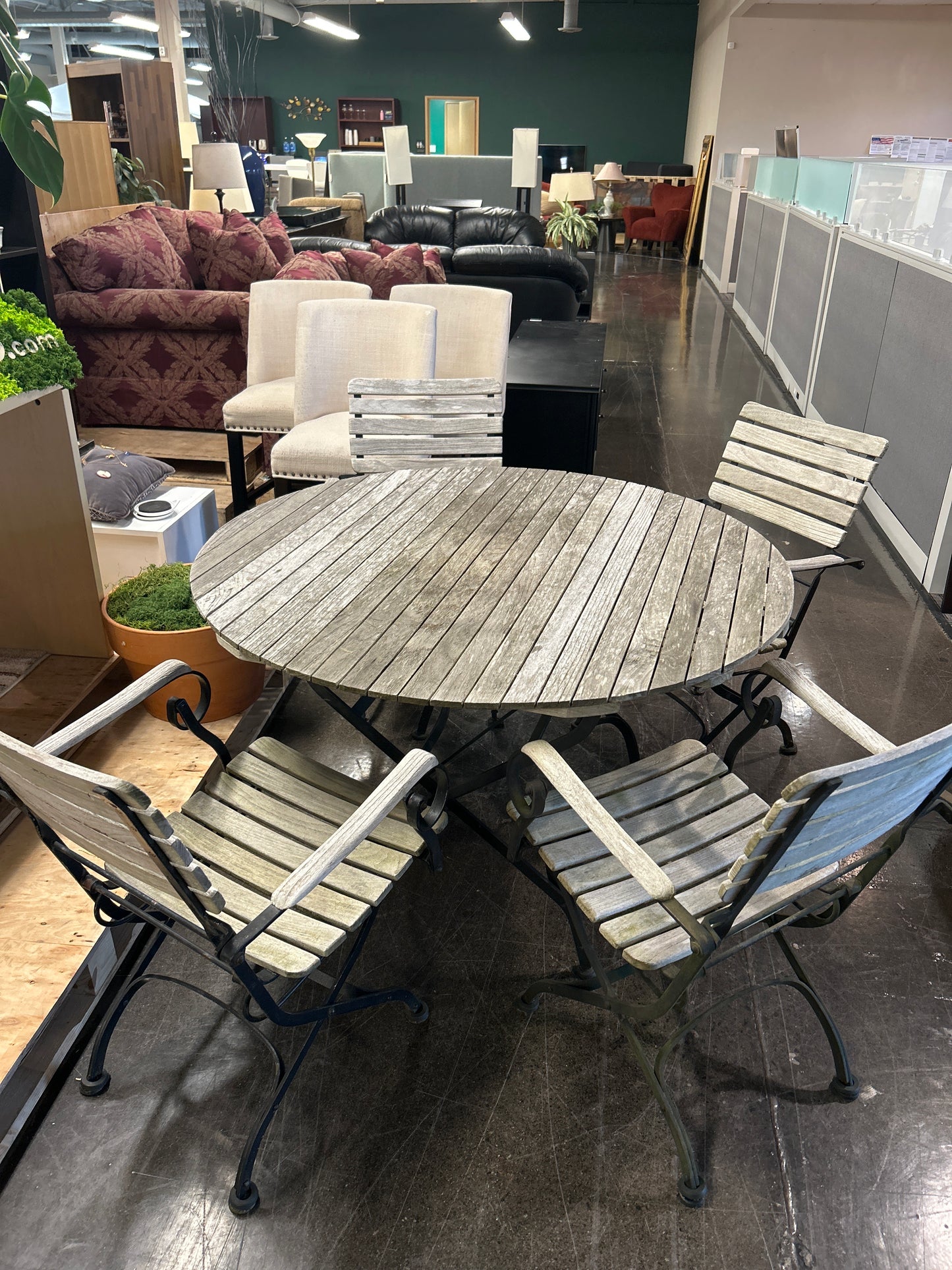 Wood & Metal 5pc Outdoor Gray Table
