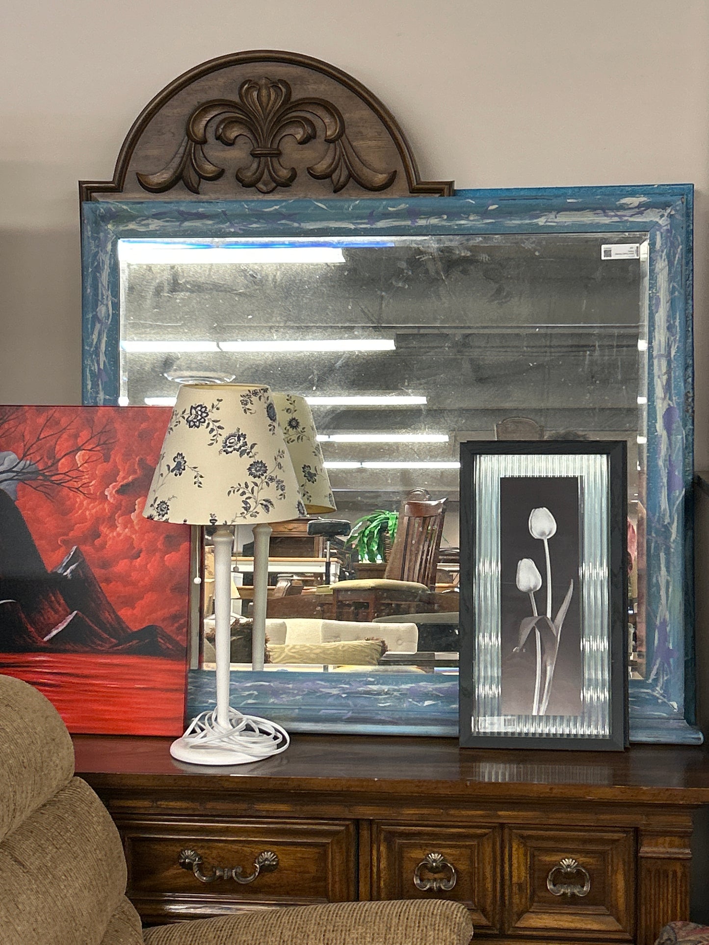 Mirror Rustic Painted Frame