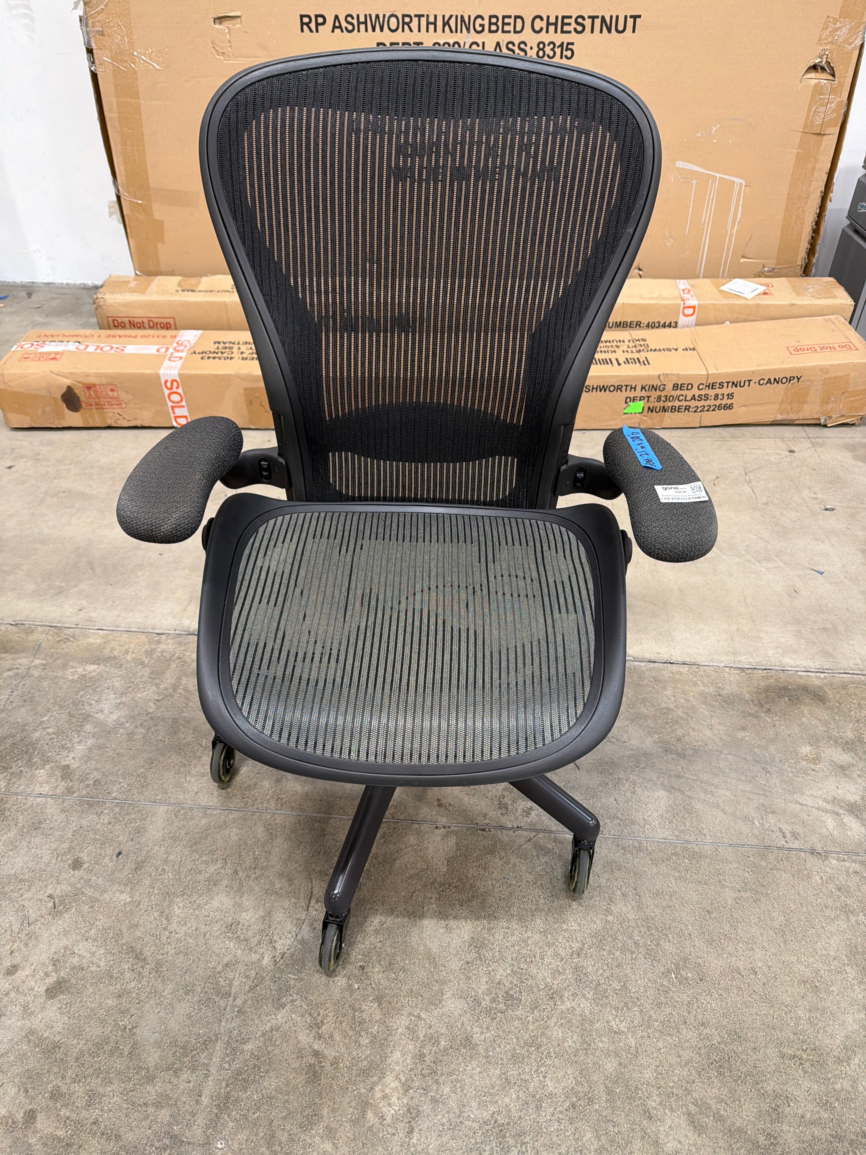 Black Mesh Ergonomic Herman Miller C2 Office Chair with Adjustable Arms