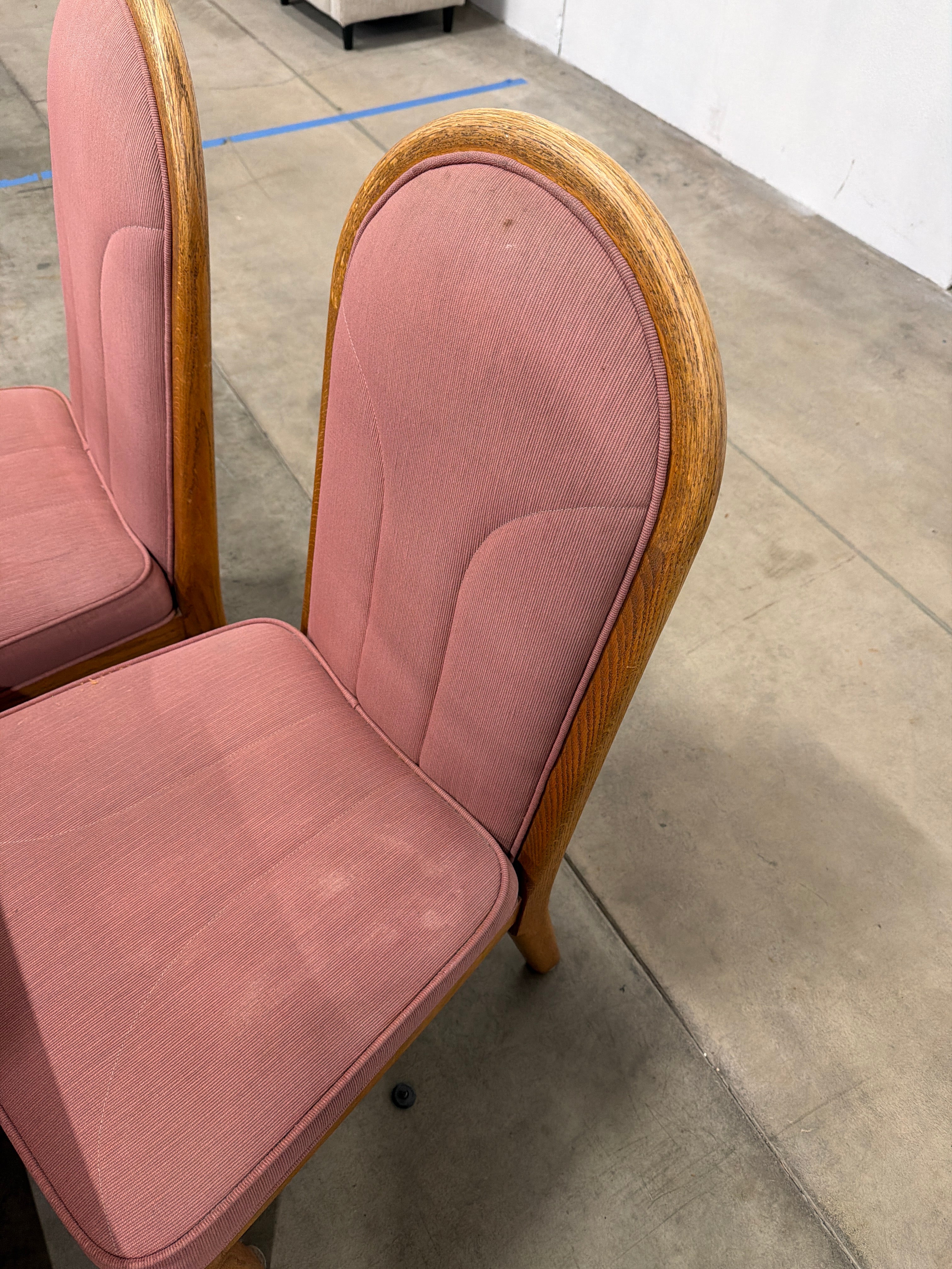 Set of Six Wambold Fine Furniture Mauve Fabric Dining Chair in Wood