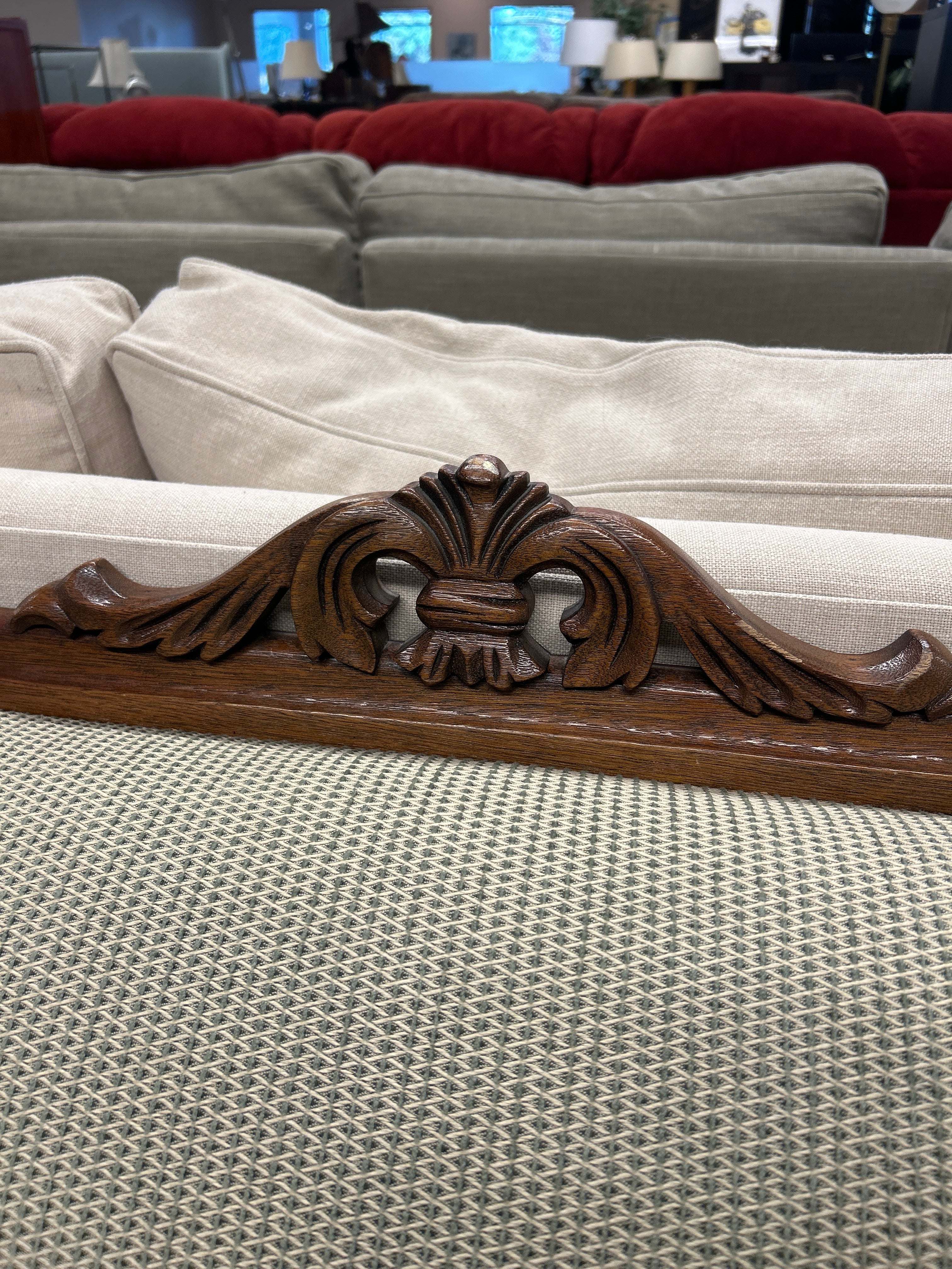 Custom Made Designer Couch With Wood Trim