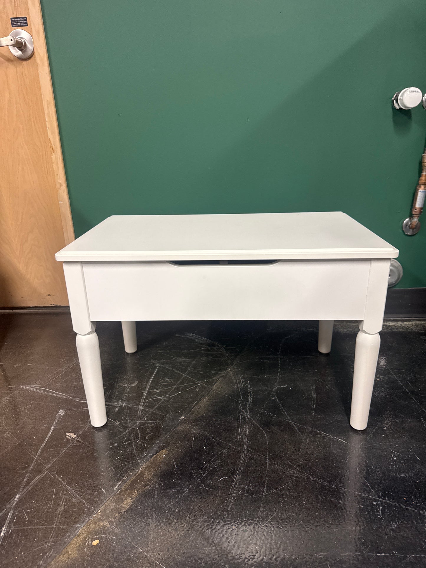 IKEA Tyssdal White Side Table – Rectangular with Tapered Legs