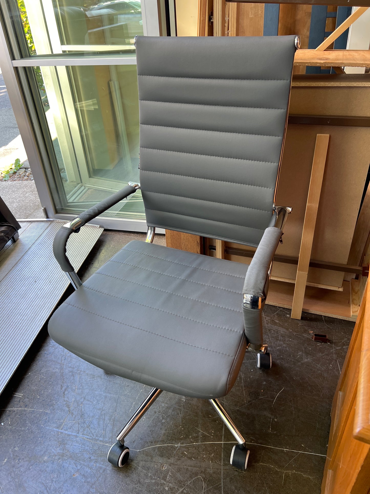 Gray Modern Office Chair on Casters