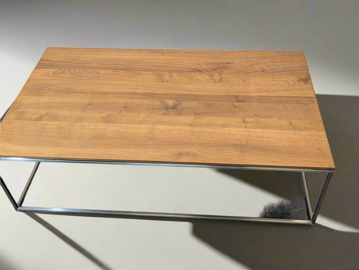 Metal and Wood Rectangle Coffee Table