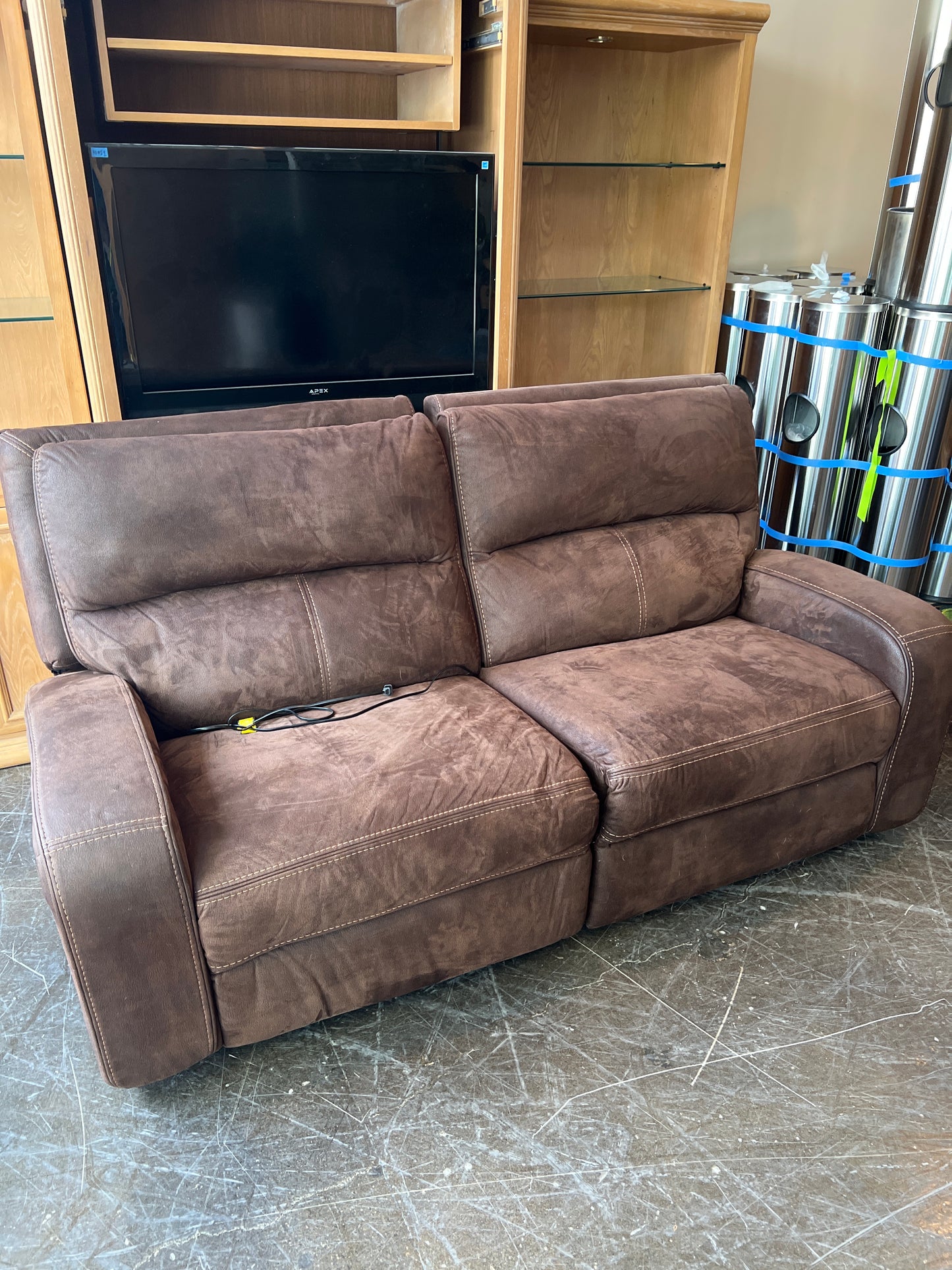 Brown Recliner Two Seat Sofa
