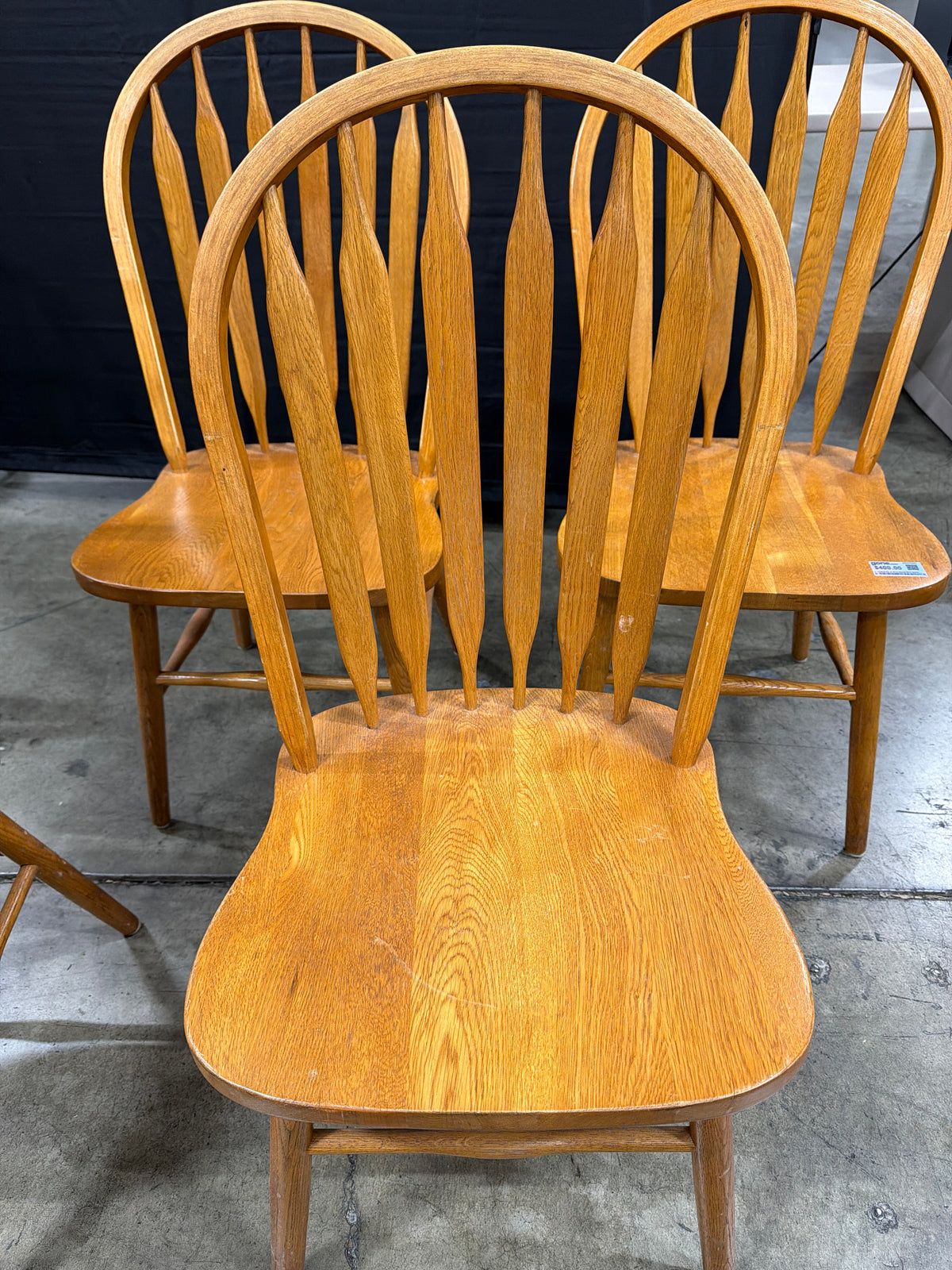 Set of Seven A-America Light Wood Windsor Dining Chairs