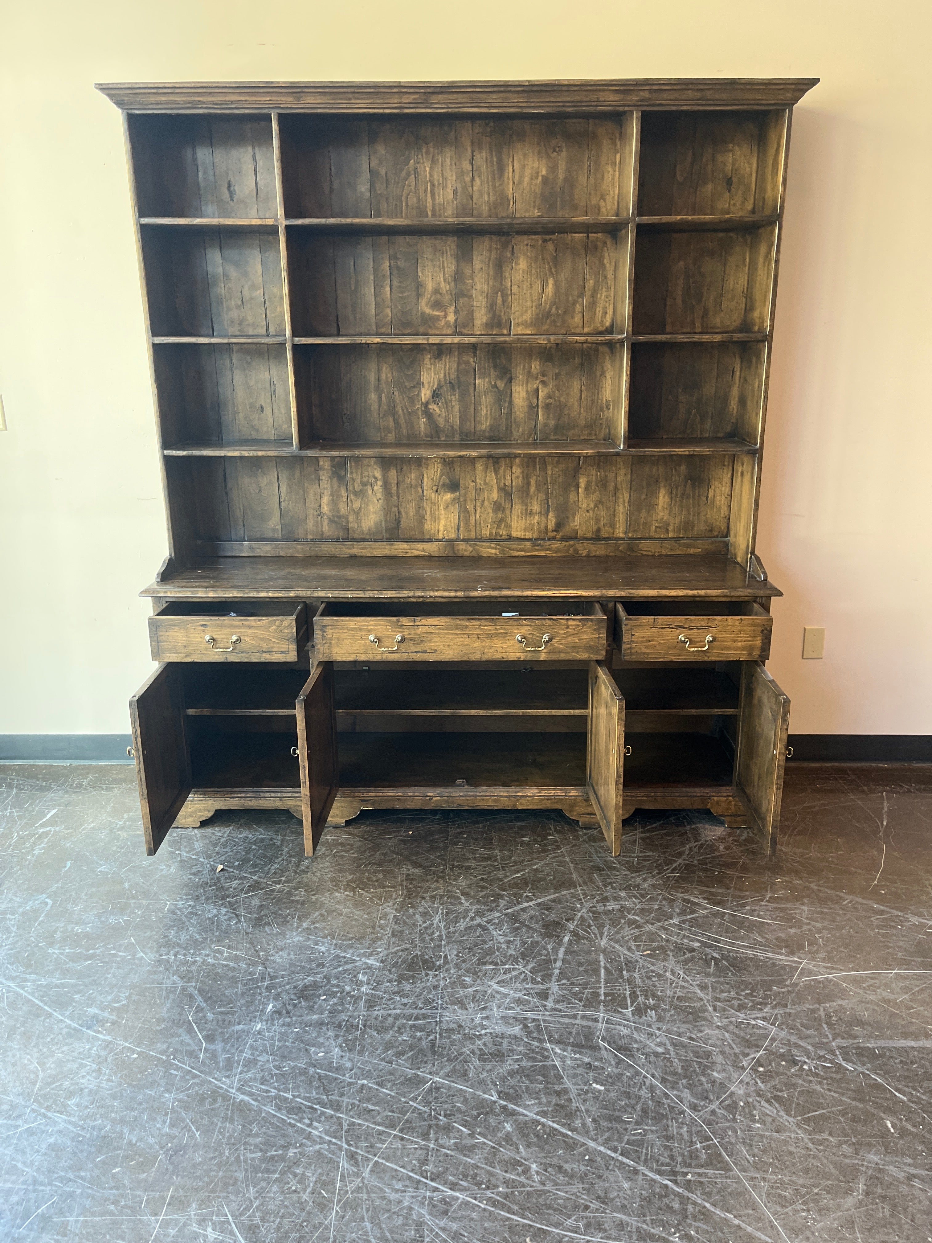 Large Wooden Hutch - 1 Solid Piece ideal for Kitchen, Garden or Garage Space