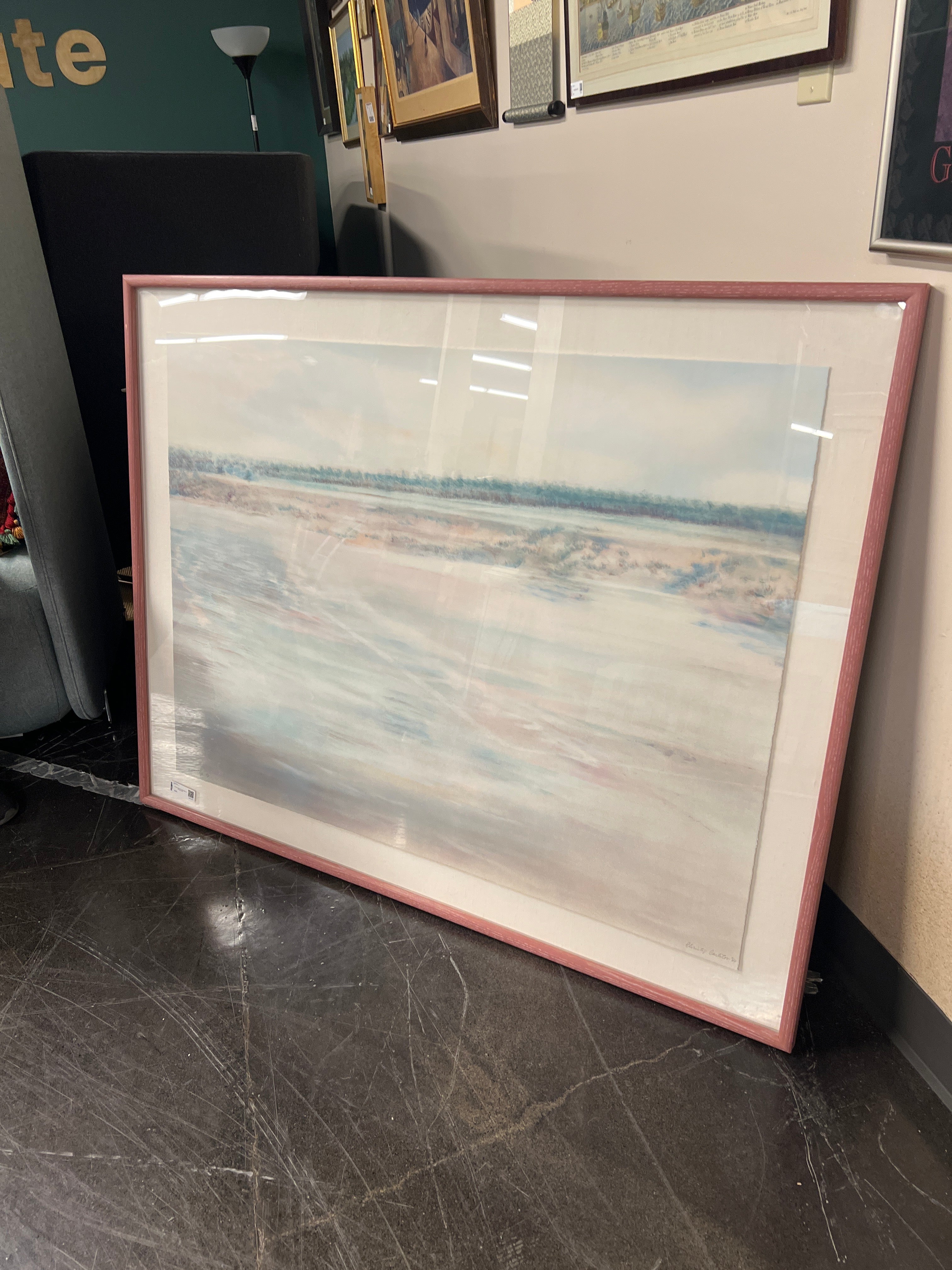 Framed watercolor "white edge" by Christy Carleton