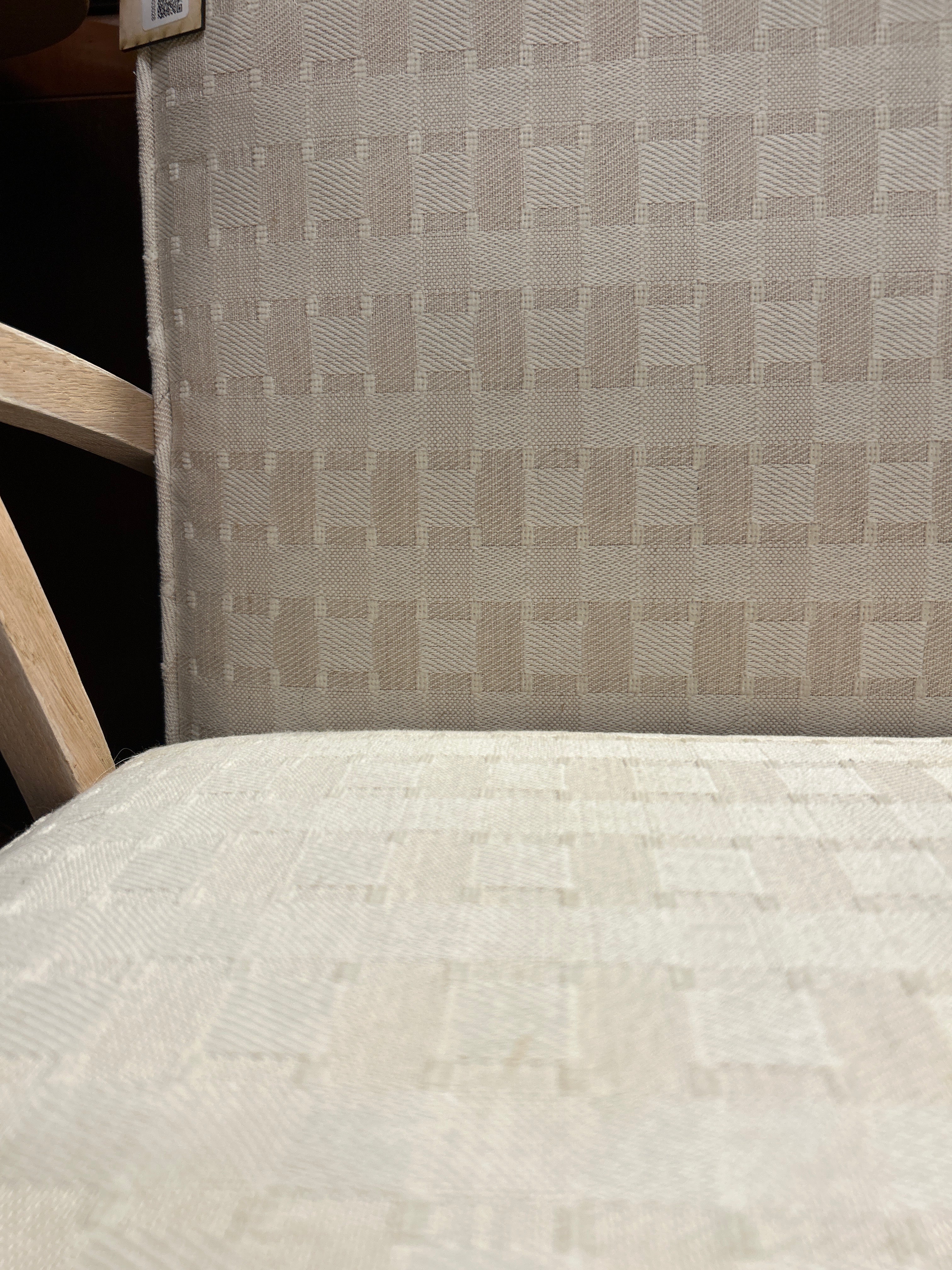 White Cushion w/ Wood Frame Chair
