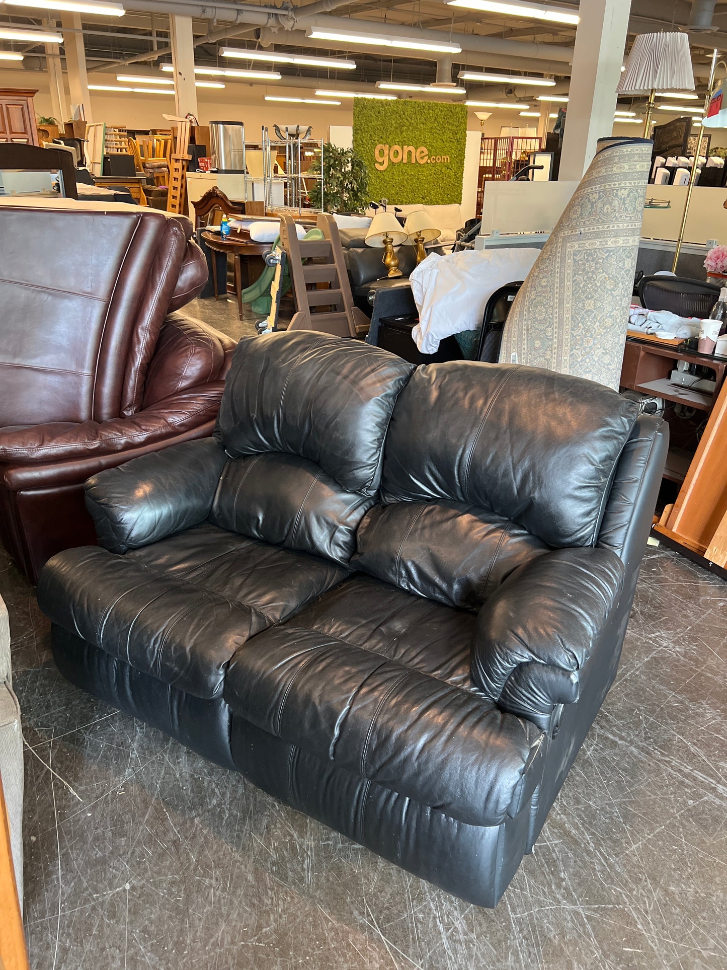 Black Leather Recliner Loveseat