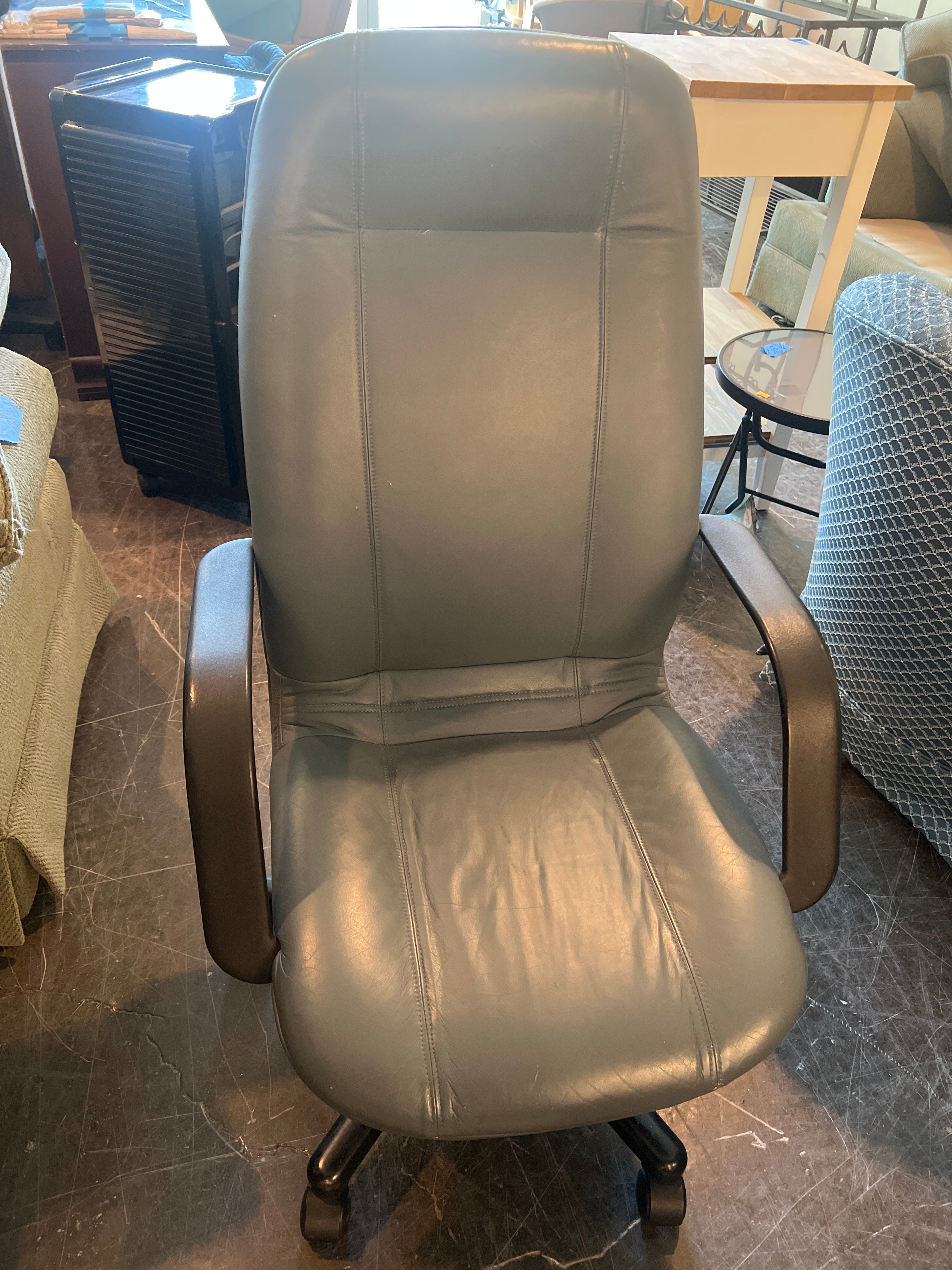 Blue Executive Office Chair with Black Arms