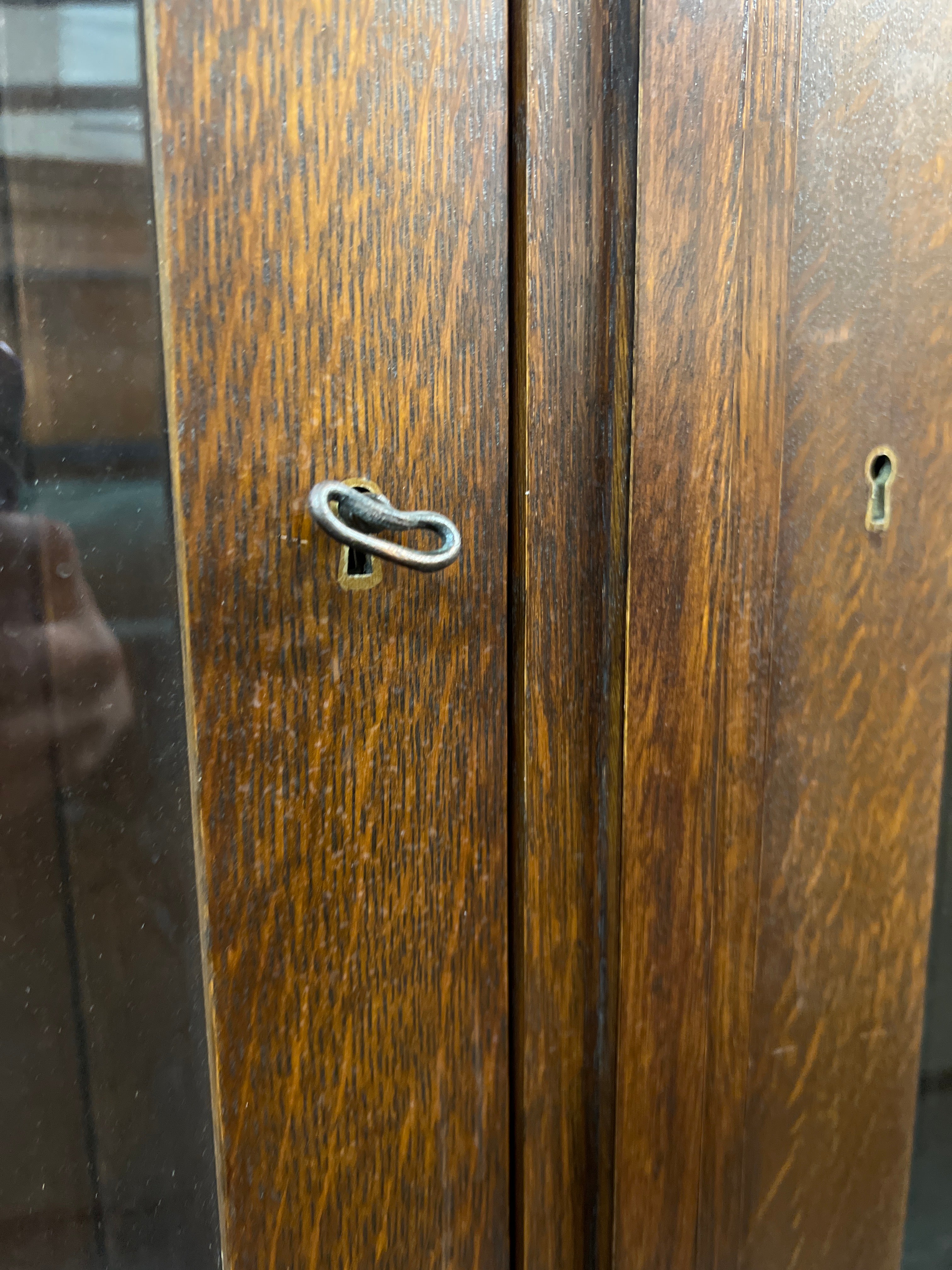 Window Framed Bookcase with Double Doors