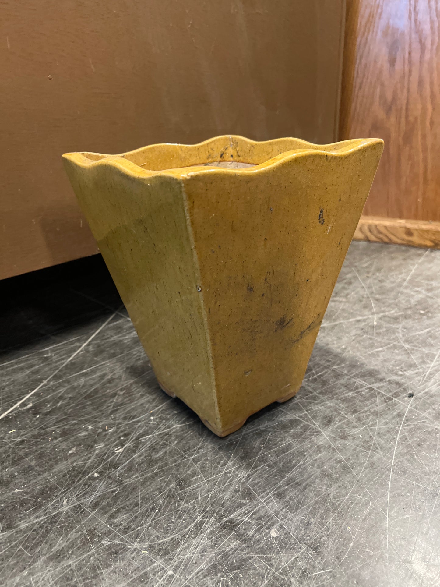 Small Yellow Ceramic Planter