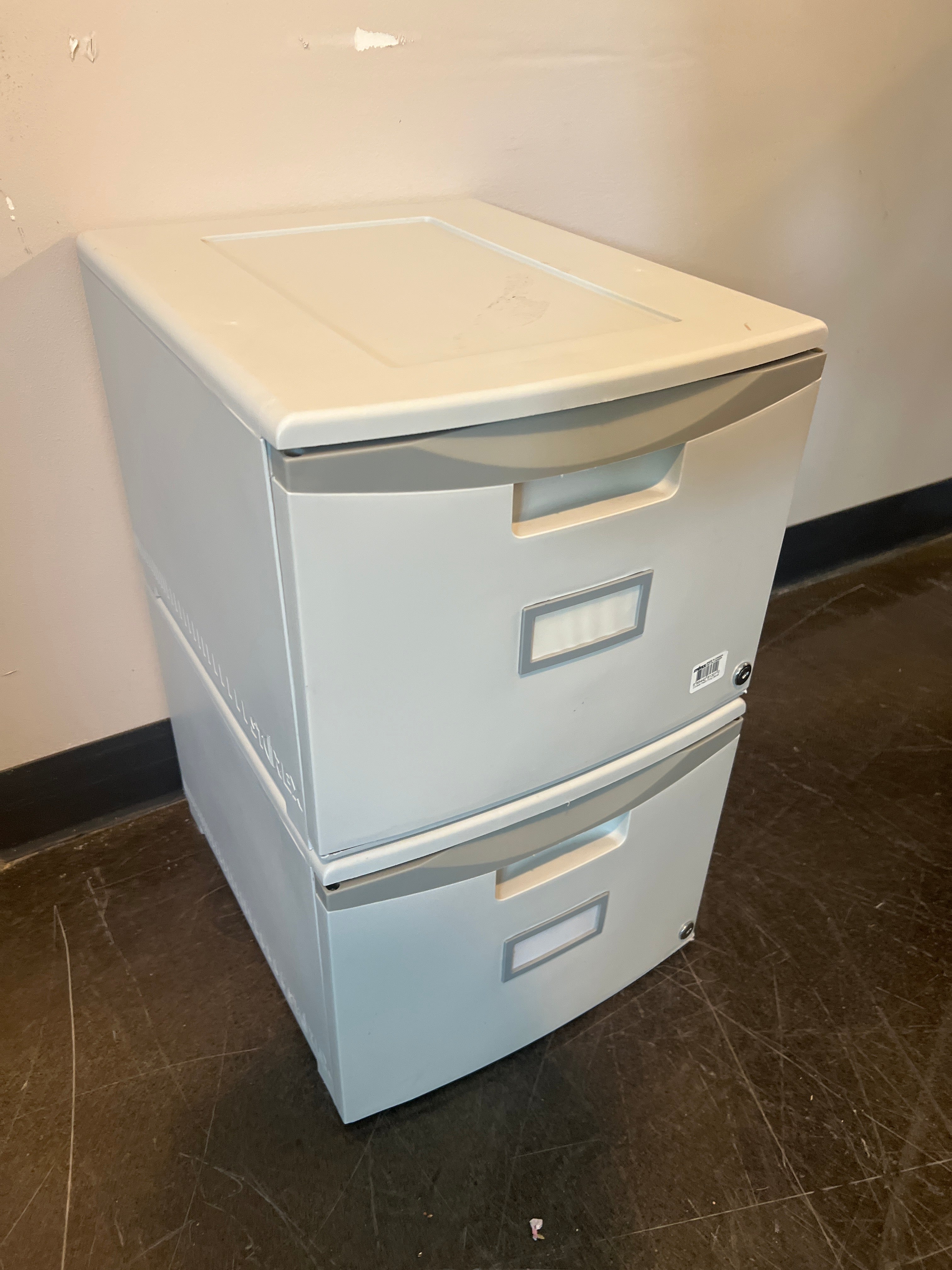 Stackable 2-Drawer Plastic File Cabinet