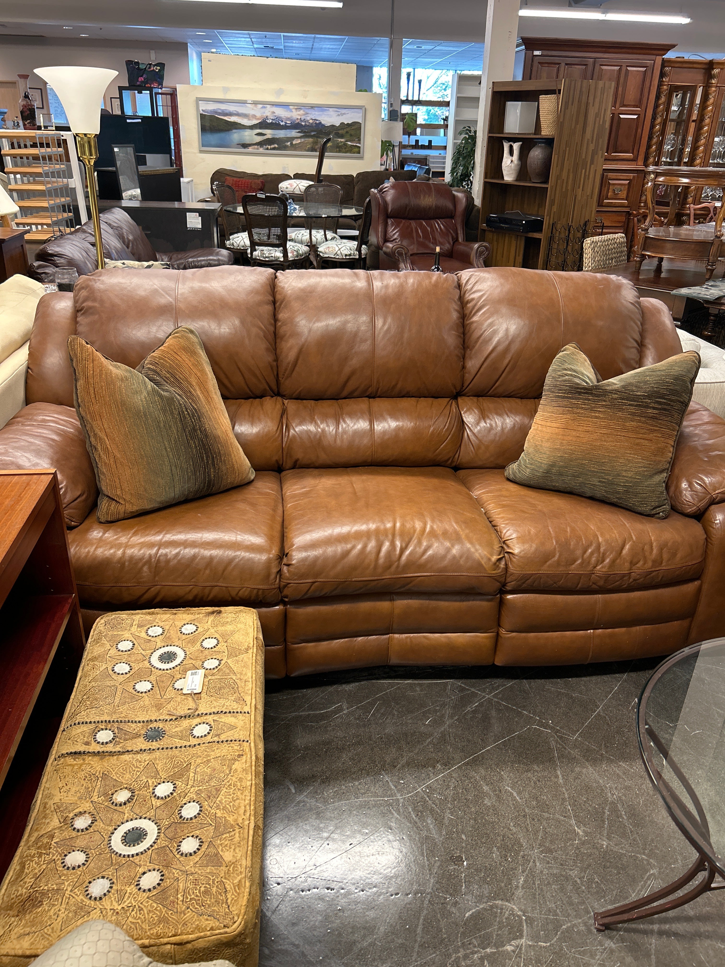 Brown Recliner - Three Seats w/ Wear