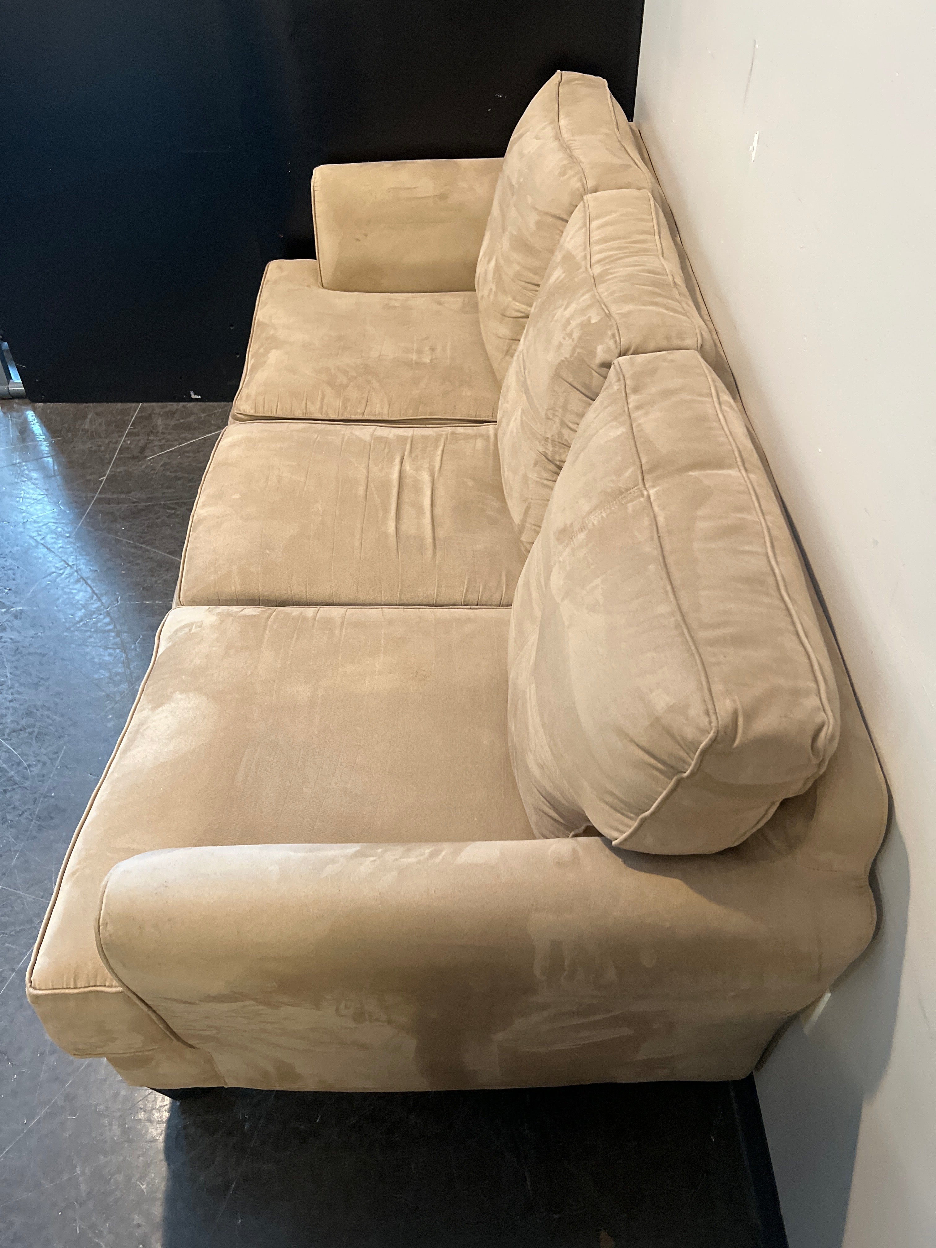 Cozy Brown Microfiber Sofa
