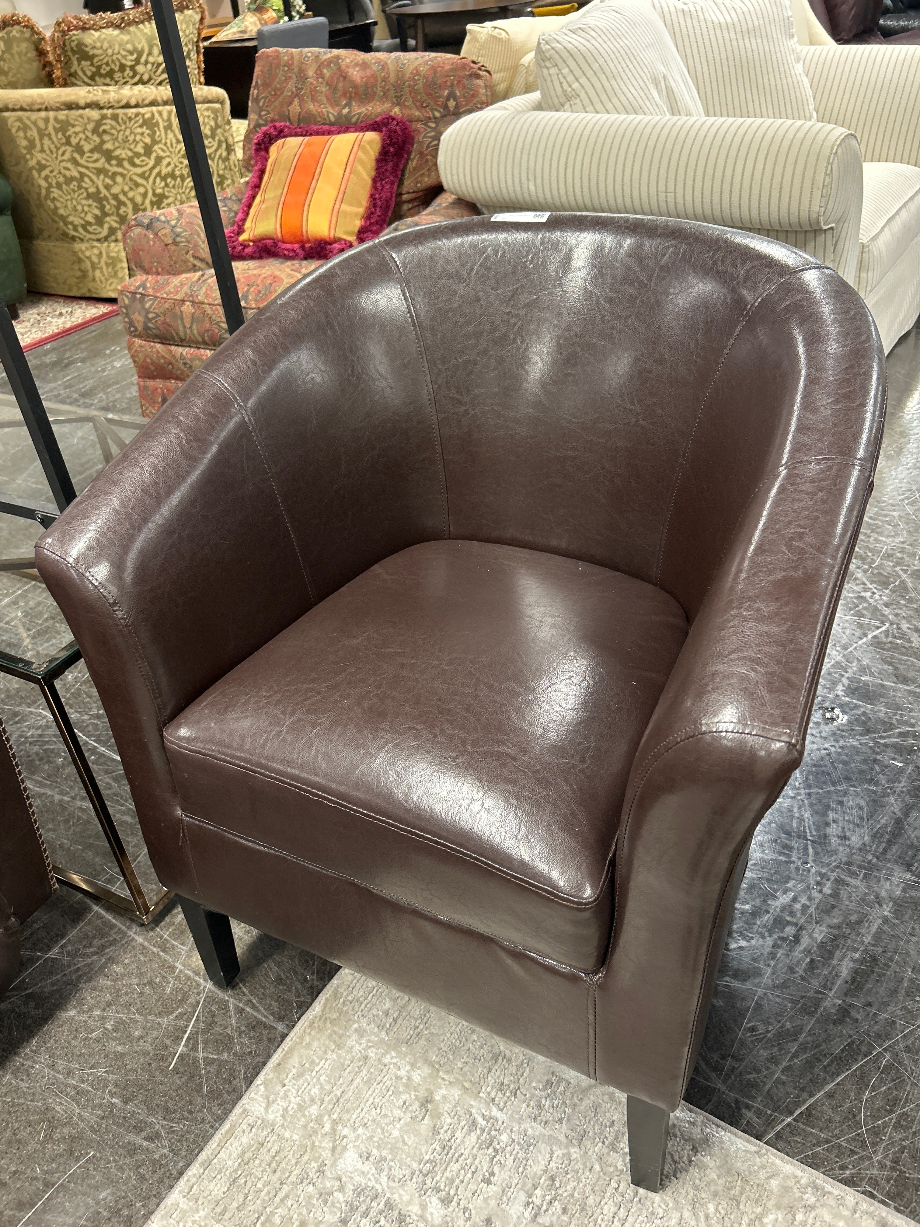 Faux Leather Armchair (Brown)