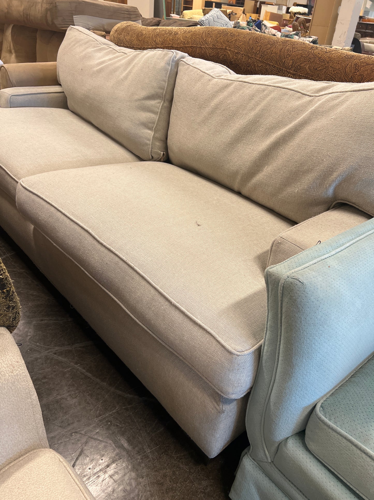Joe Ruggiero Collection Sofa: Neutral Linen Daybed
