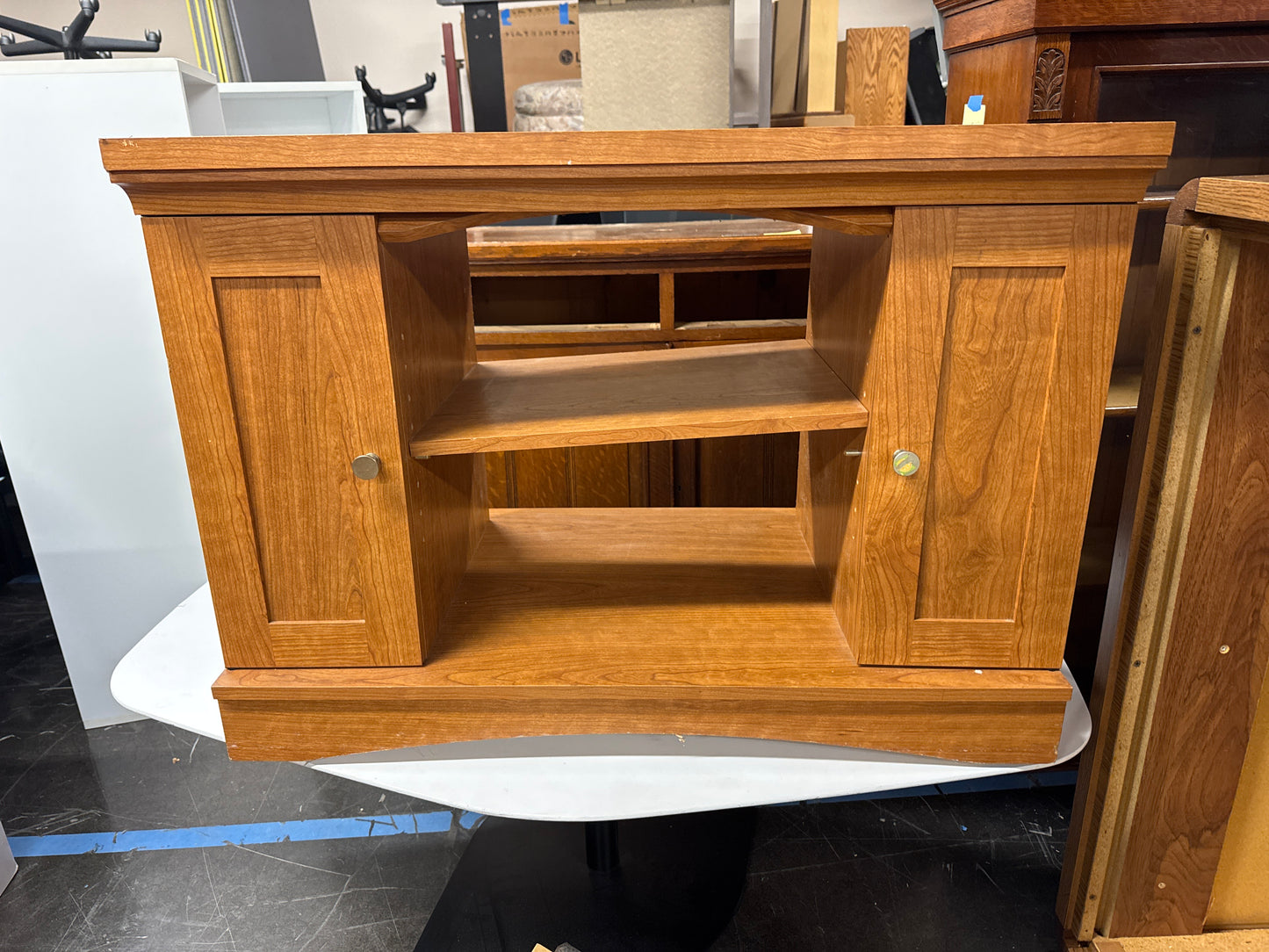 Sauder Corner Hardwood Media Console