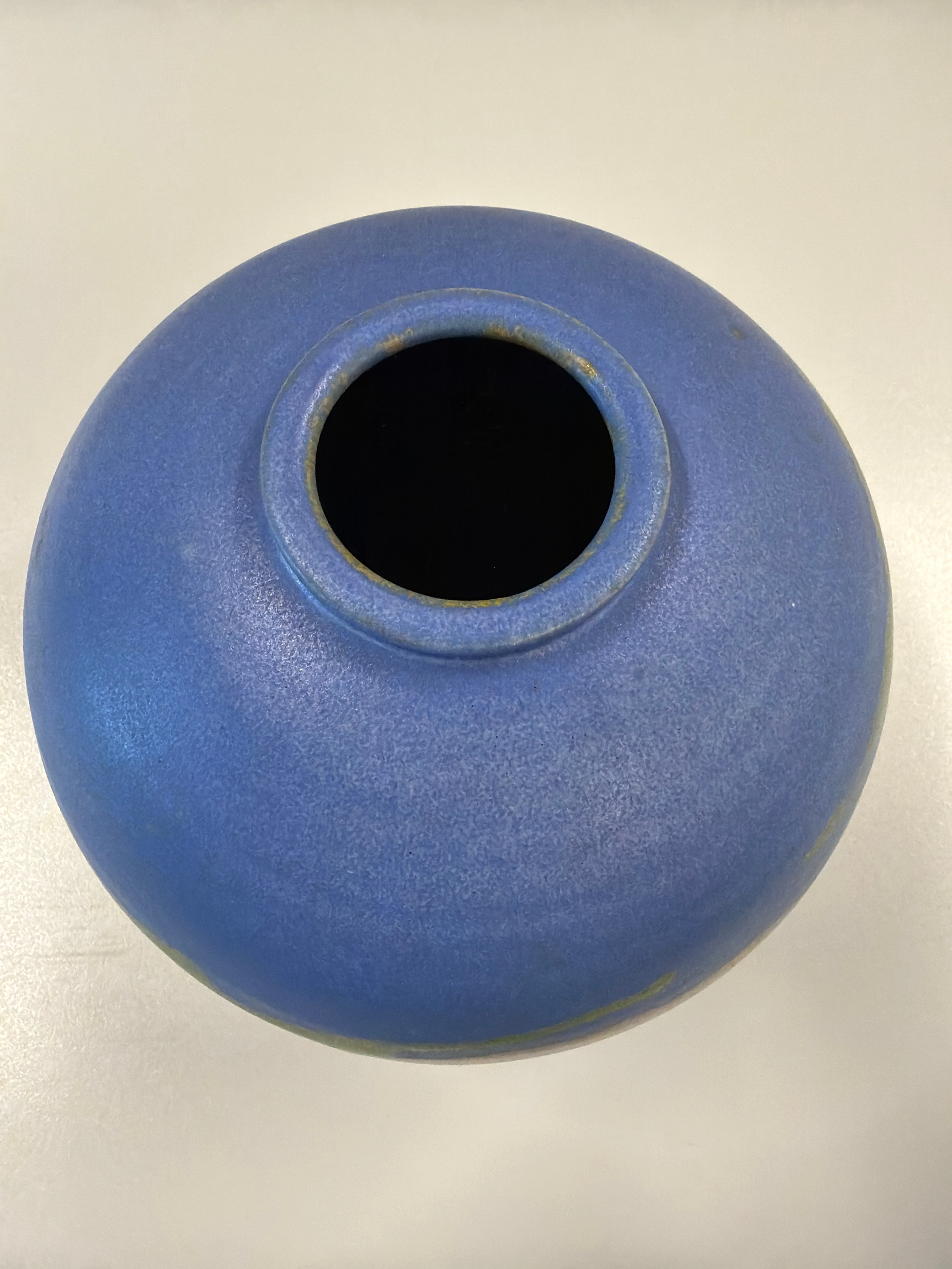 Abstract Ceramic Orb Vase with Textured Glaze