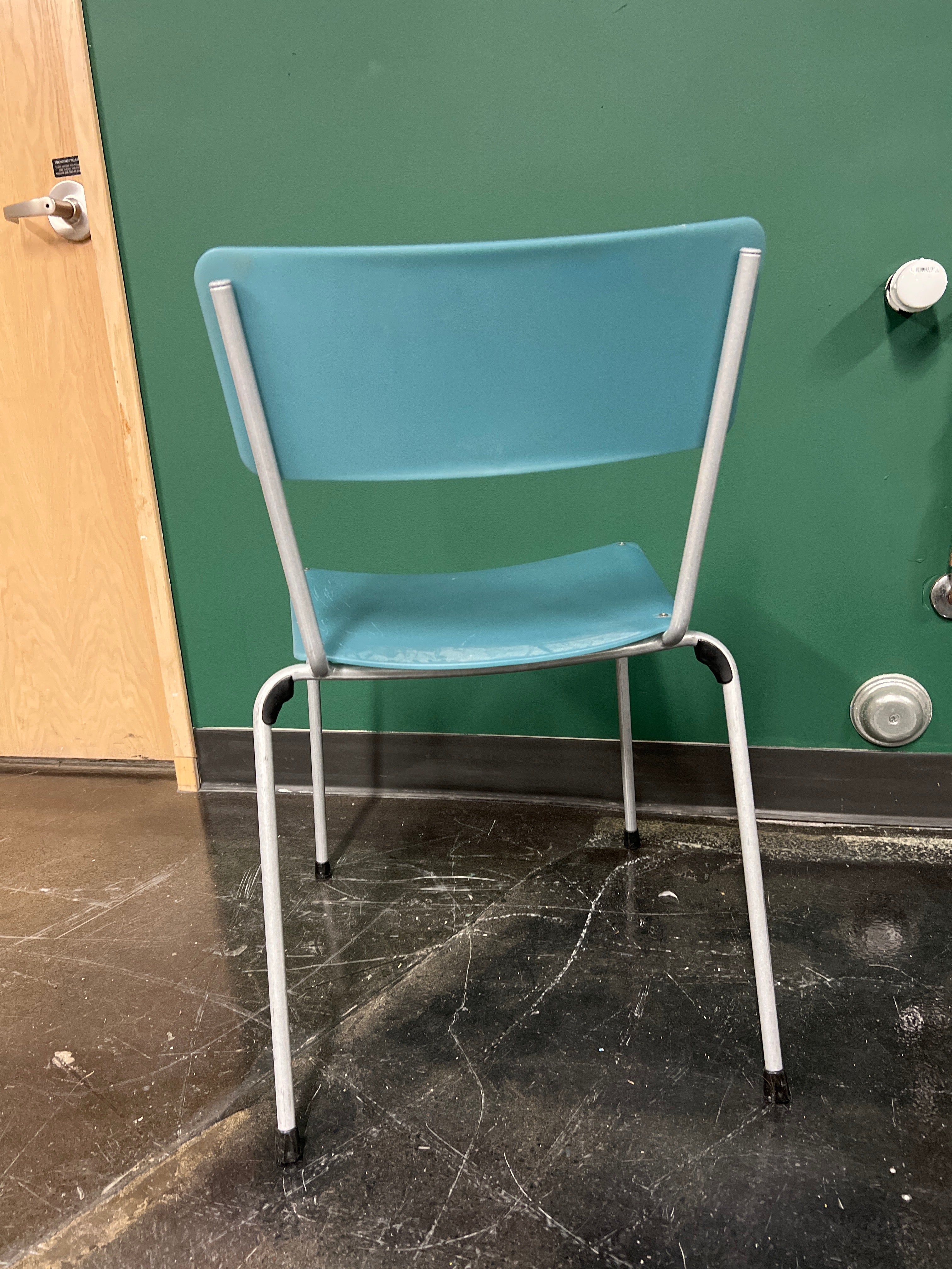 Pastel Blue Plastic Folding Chair