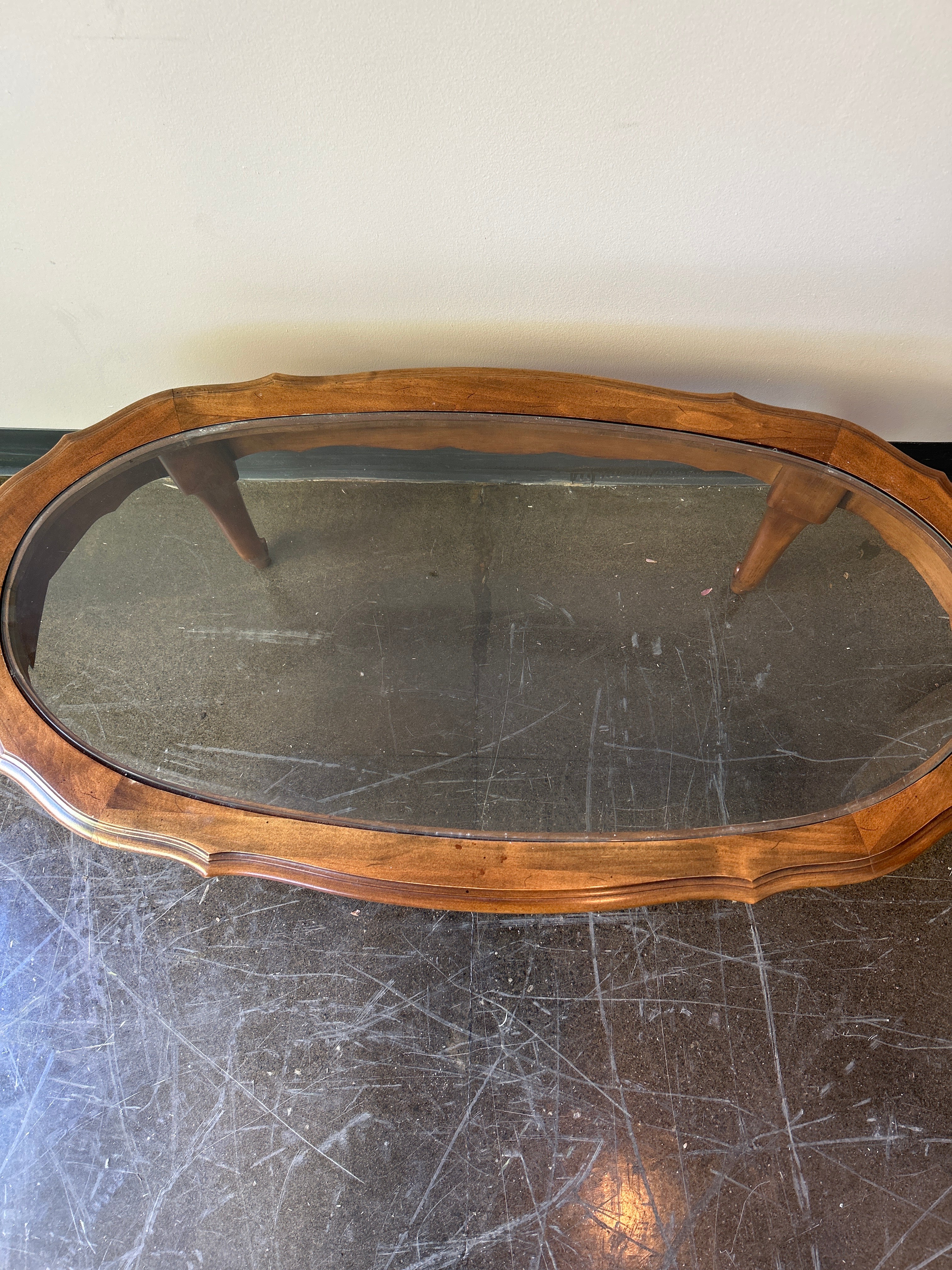Oval Glass Coffee Table
