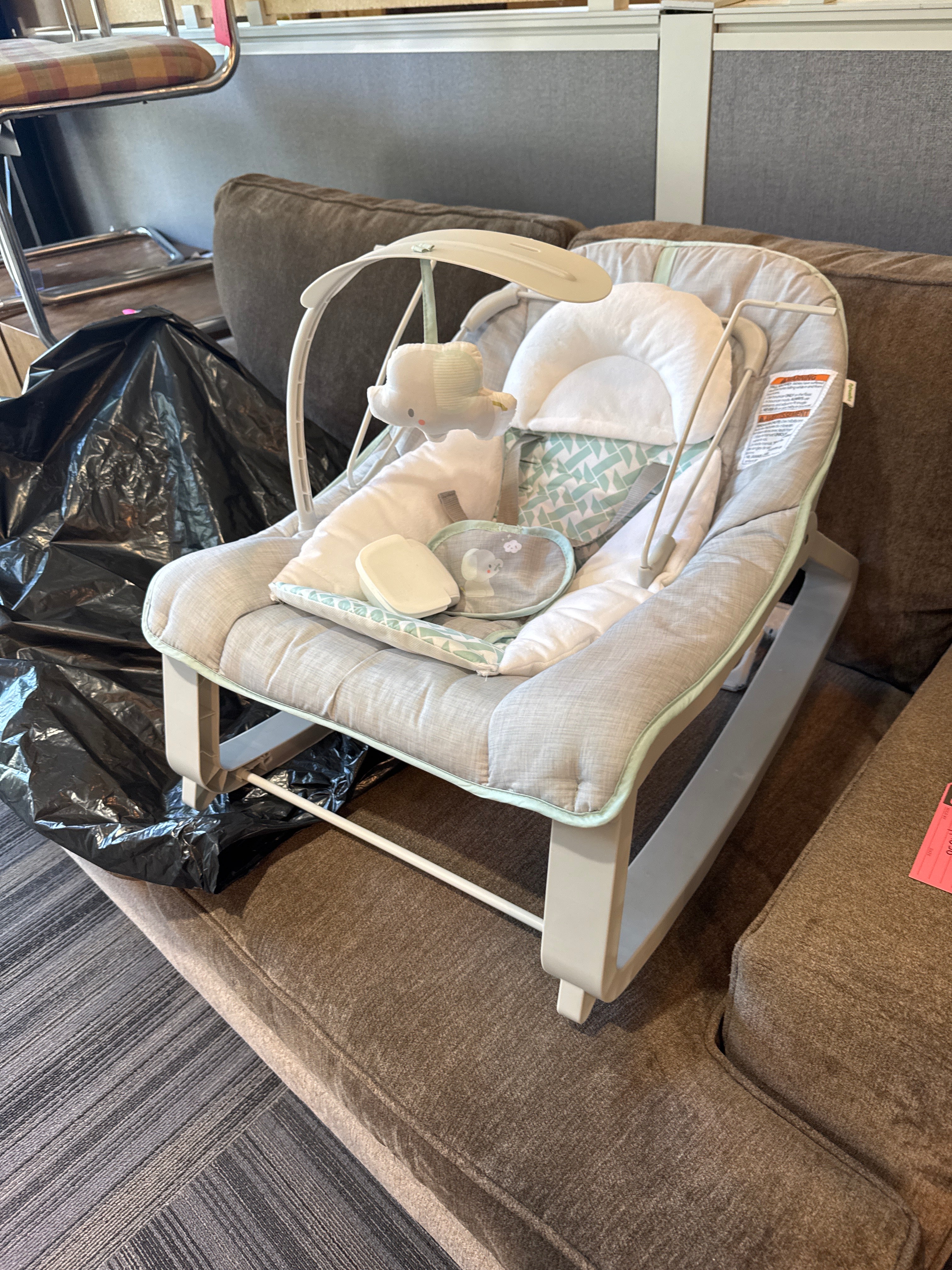 Kids2 Infant Seat / Bouncer with Head Support – Gray & Mint