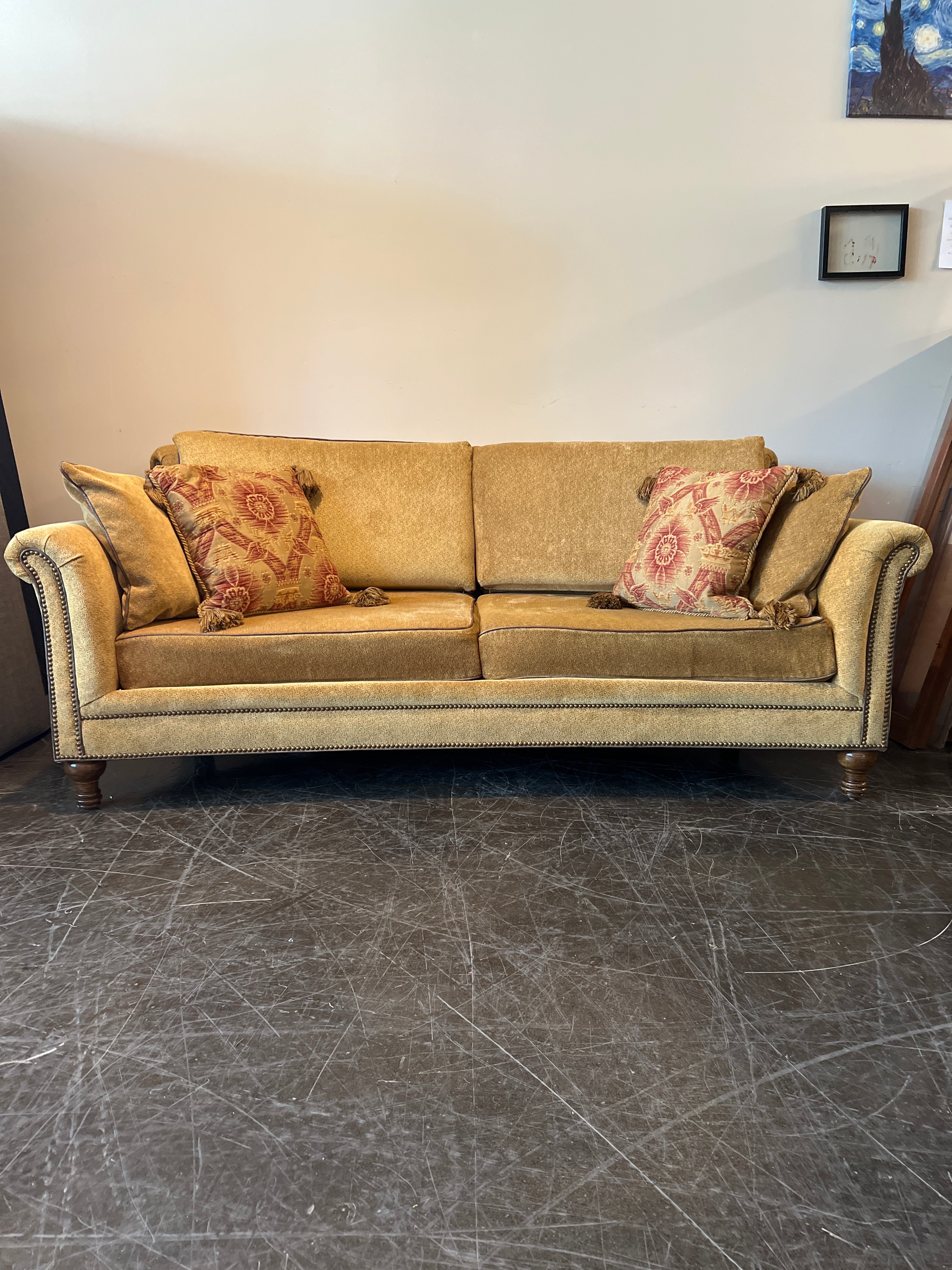 Stanford Furniture Upholstered Sofa with Nailhead Trim