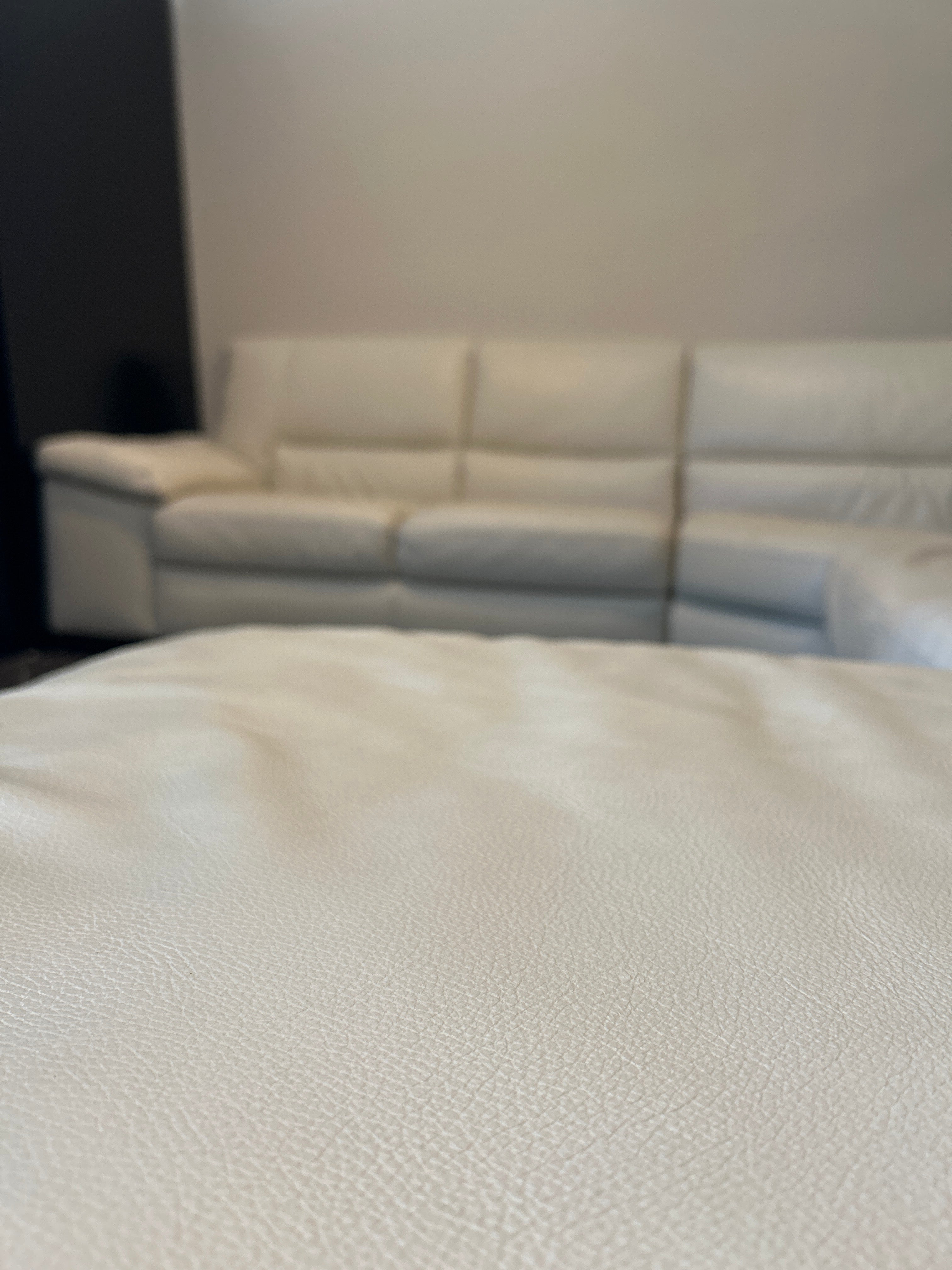 Natuzzi Italsofa White Leather Sectional Sofa