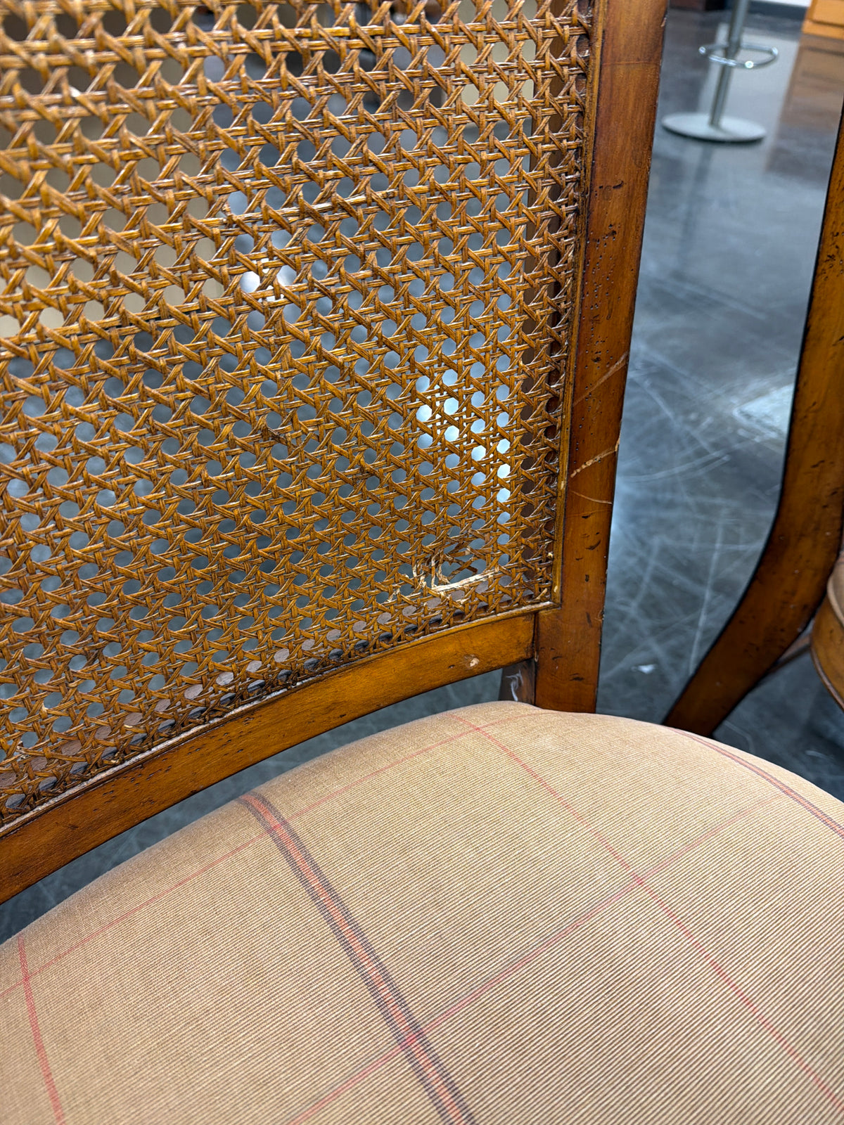 Acquisitions by Henredon 9-Piece Dining Set, Trestle Extension Table and 8 Cane Back Chairs
