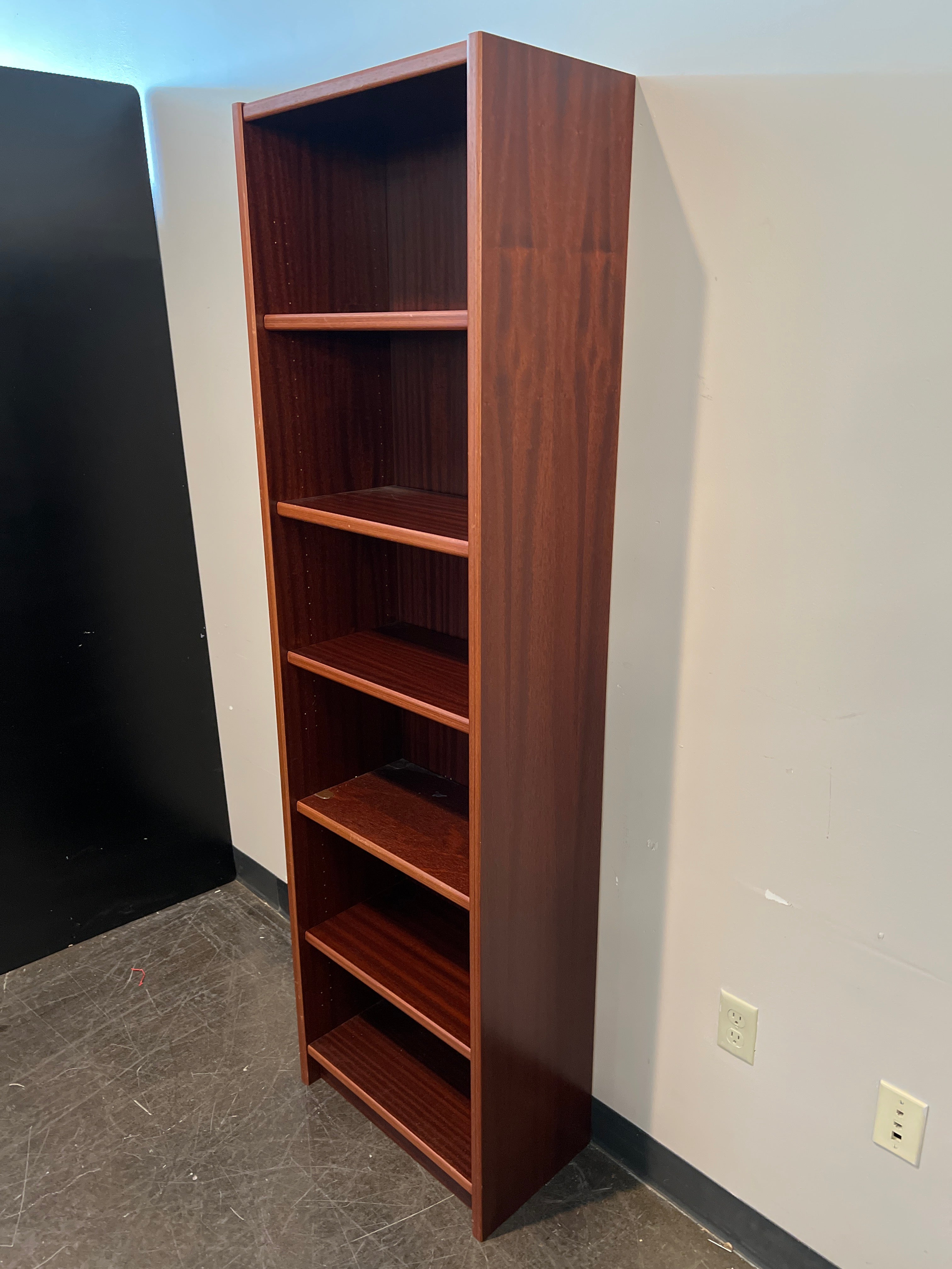 Rich-toned Wood Bookcase with Five Shelves