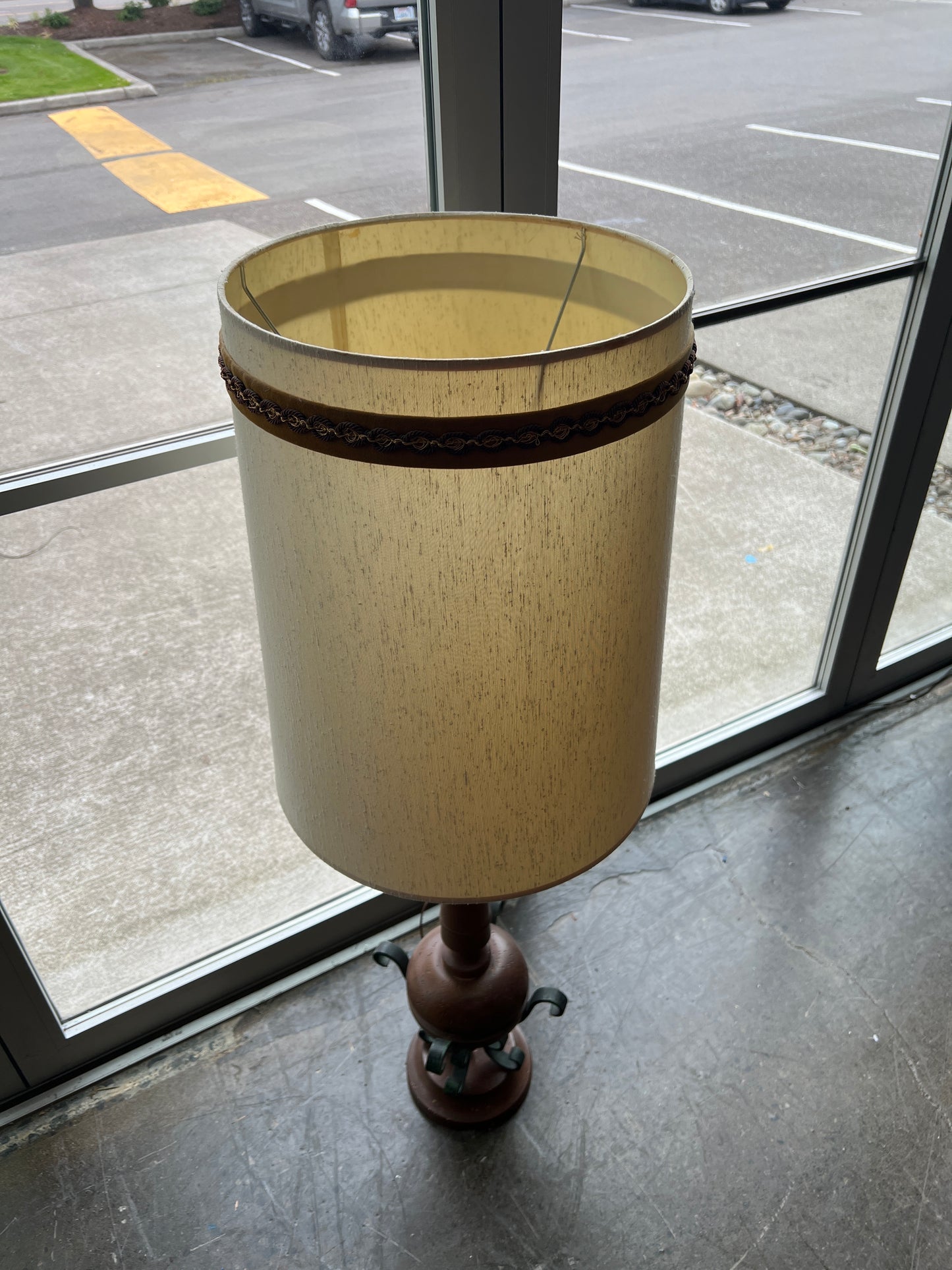 Brass Table Lamp with Pleated Shade