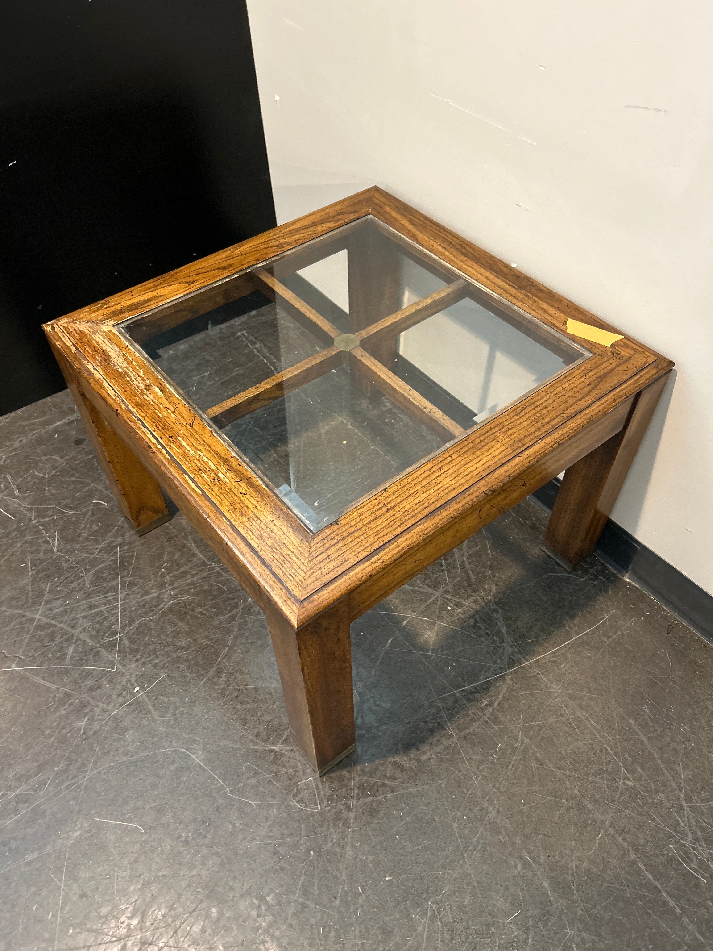 Beveled Glass Top Accent Table
