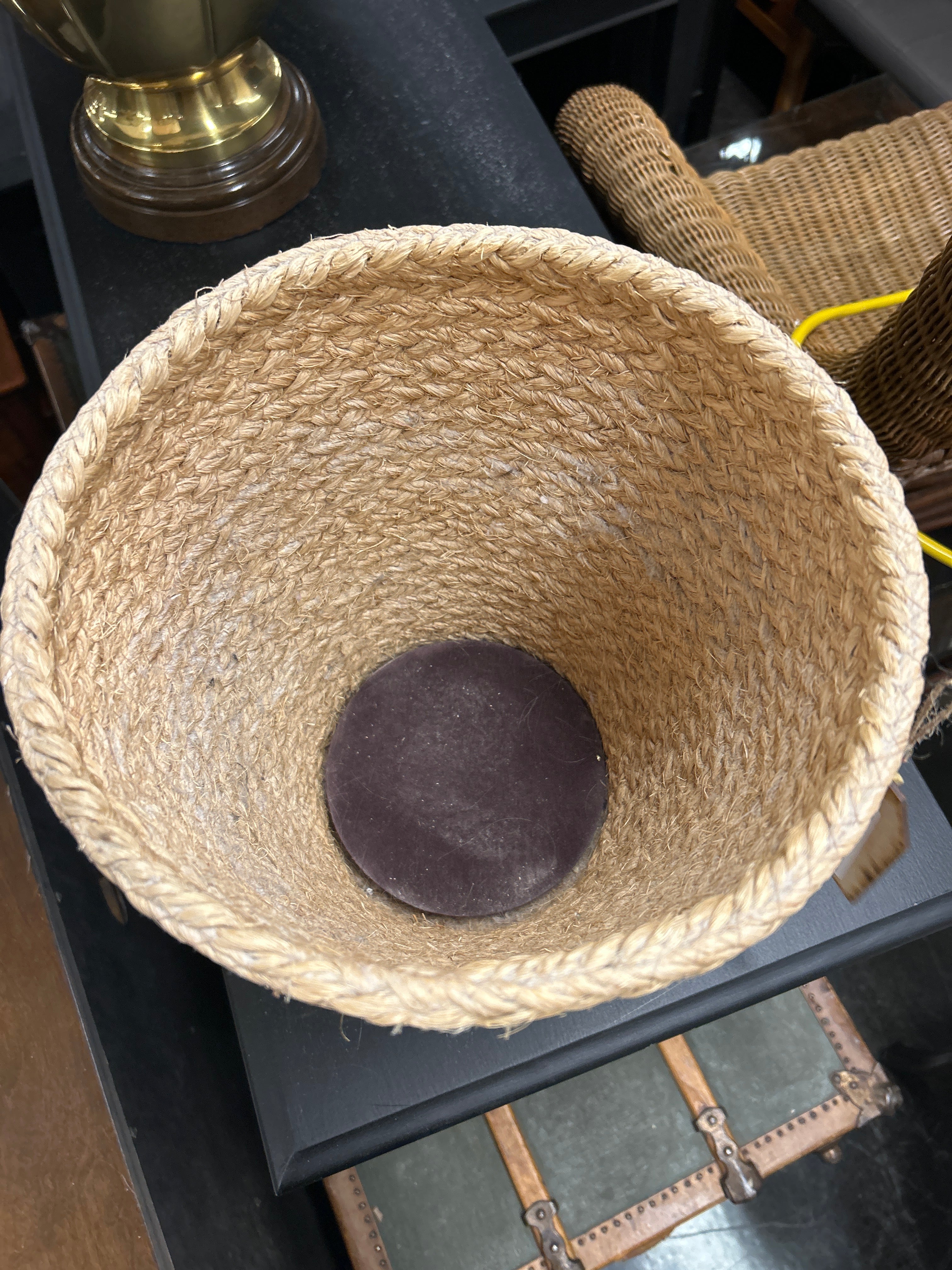 Wicker waste basket