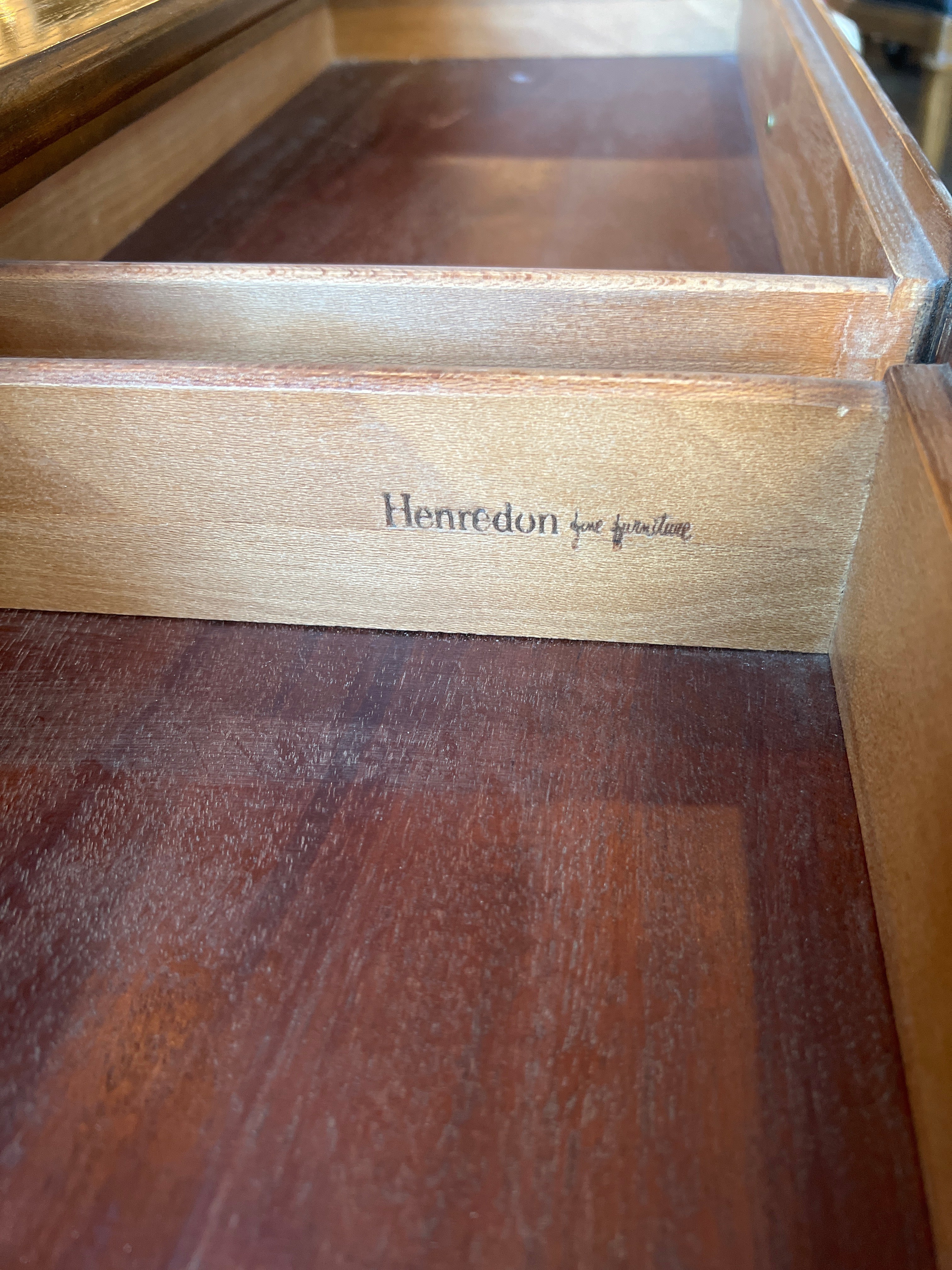 Vintage Henredon French Provincial Two Drawer Sofa Table / Console Table