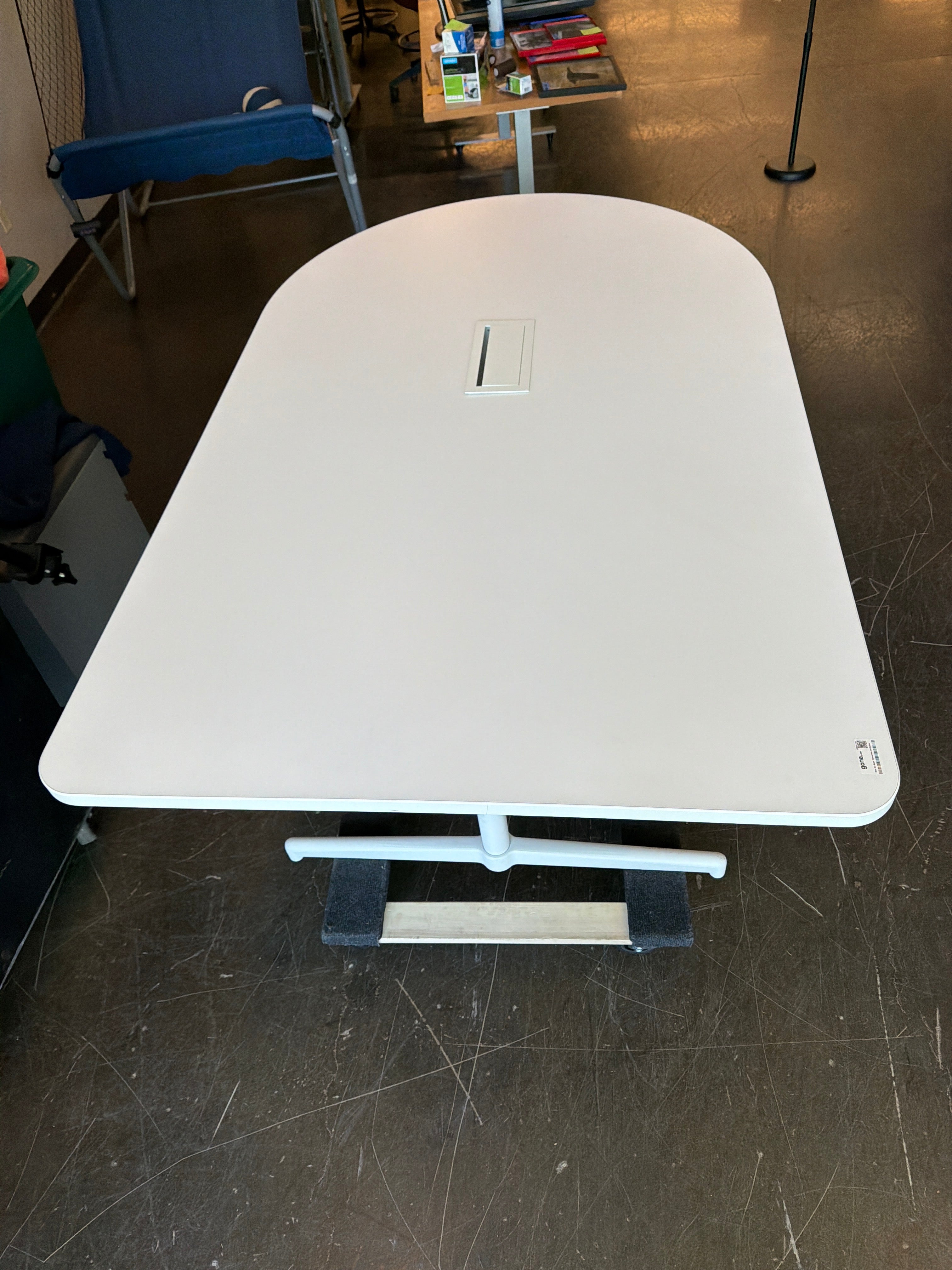 White Oval Mobile 78” Sturdy Conference Table