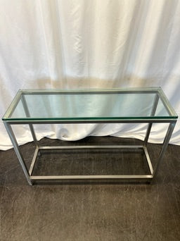 Silver and Glass Entry Table