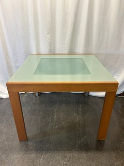 Expandable Wood Table With Glass