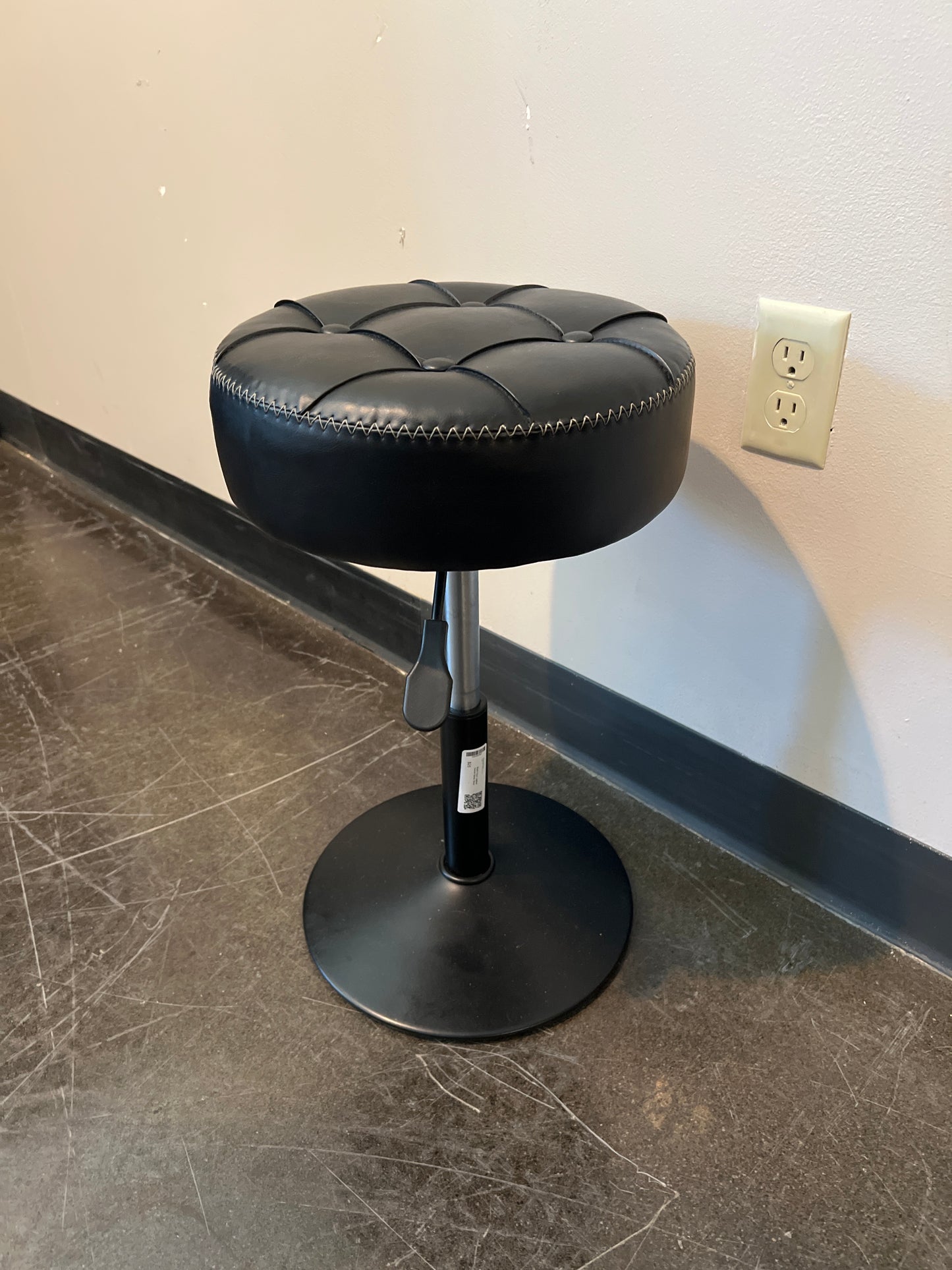 Black Faux Leather Swivel Vanity Stool