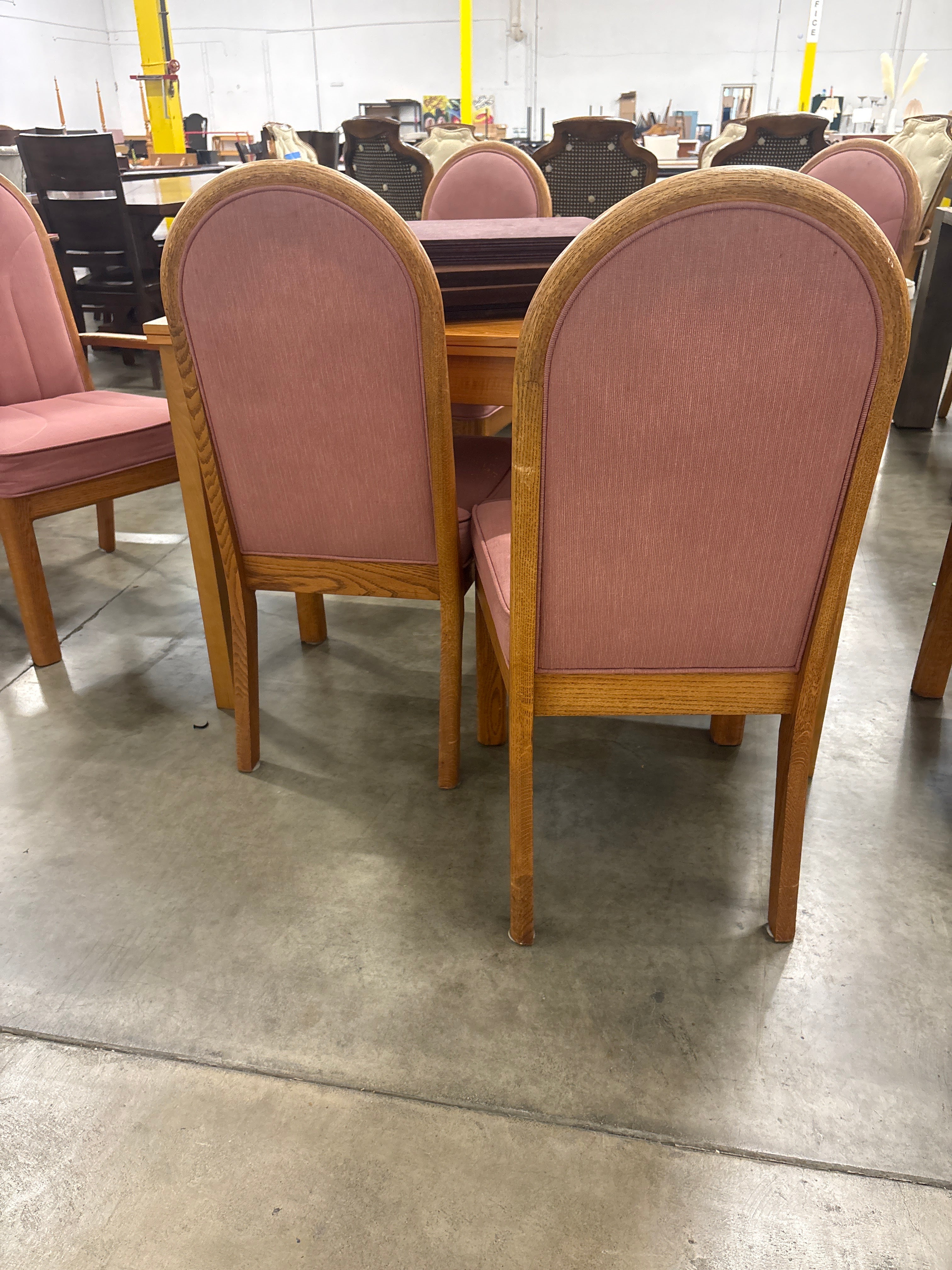 Set of Six Wambold Fine Furniture Mauve Fabric Dining Chair in Wood
