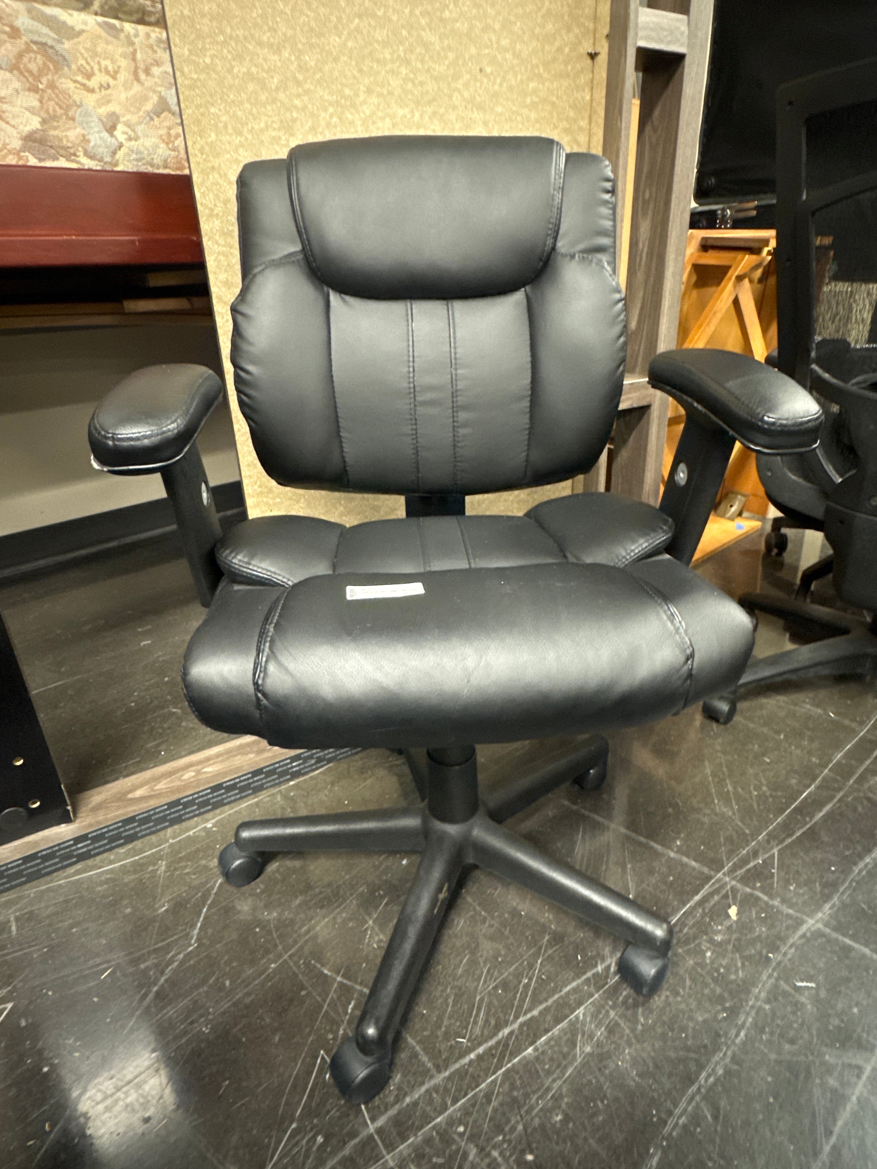 Contemporary Black Leather Office Chair