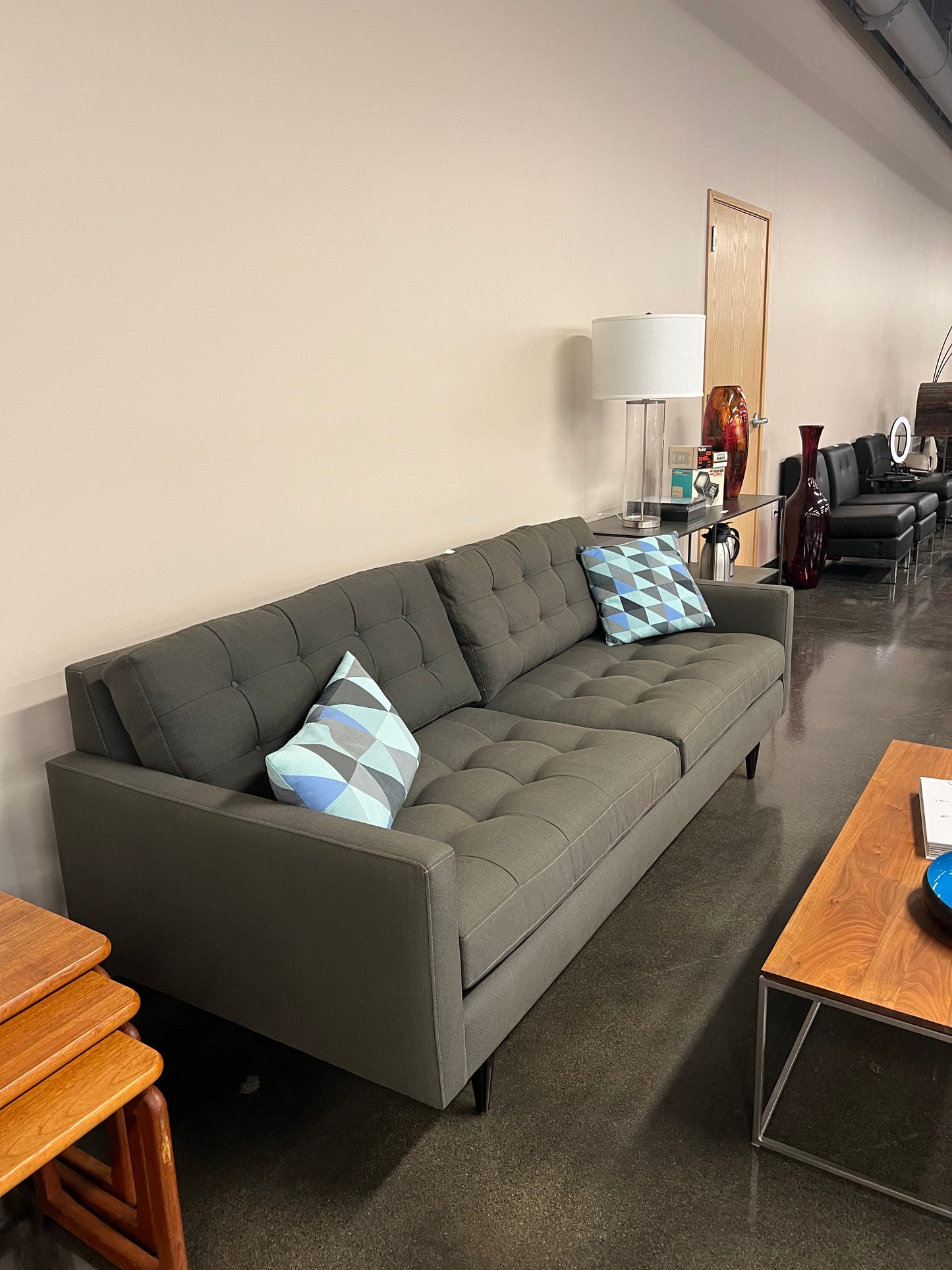 Crate & Barrel Grey Sofa – Lightly Used, 7ft x 3ft